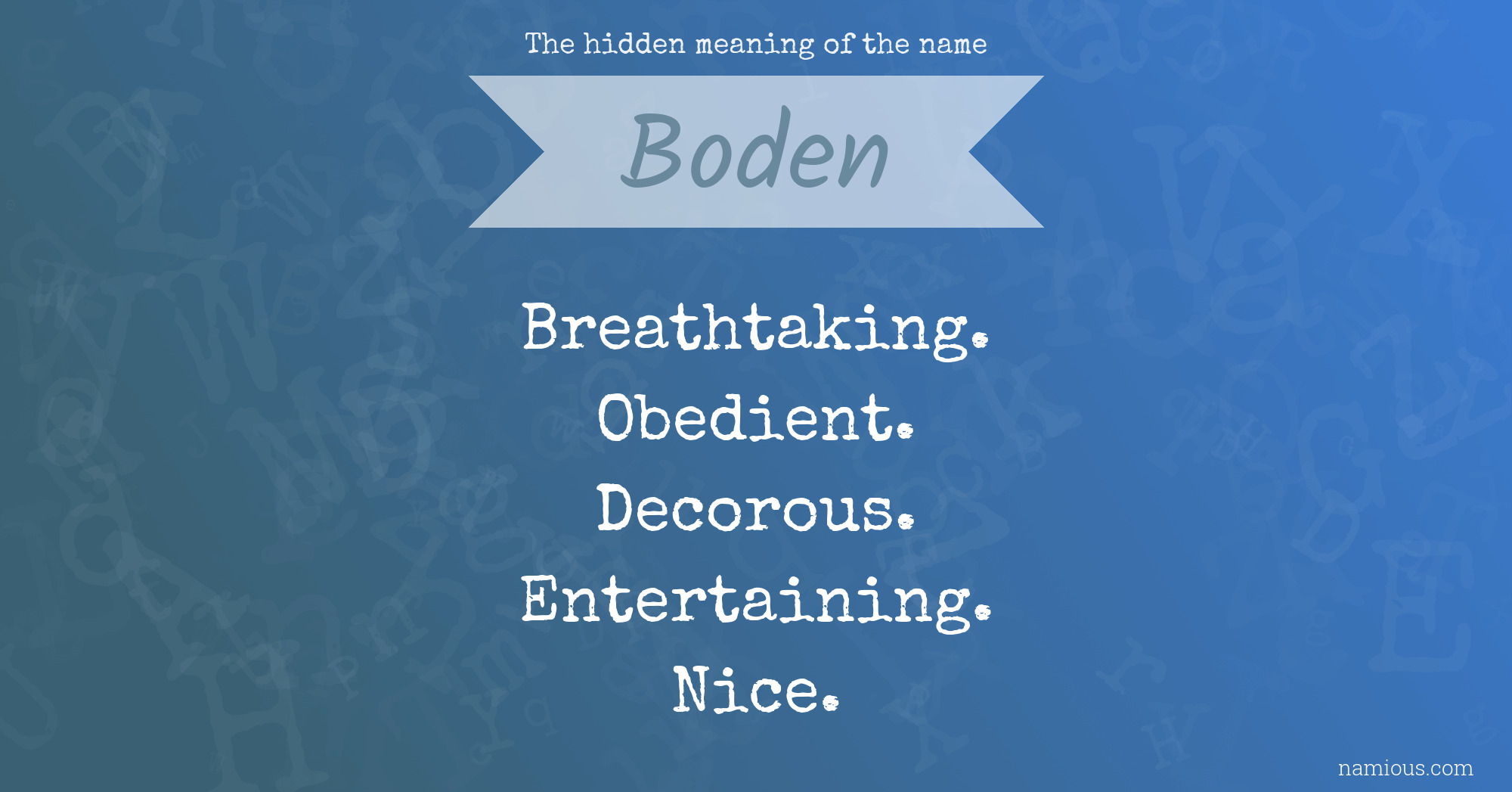 The hidden meaning of the name Boden