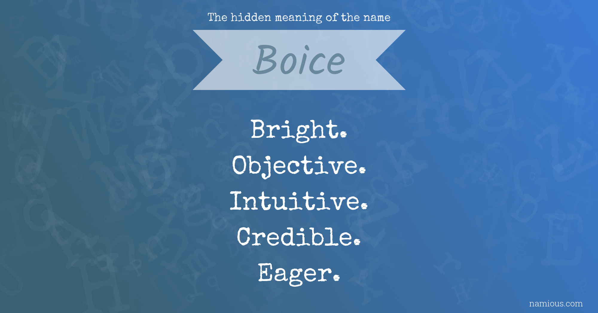 The hidden meaning of the name Boice