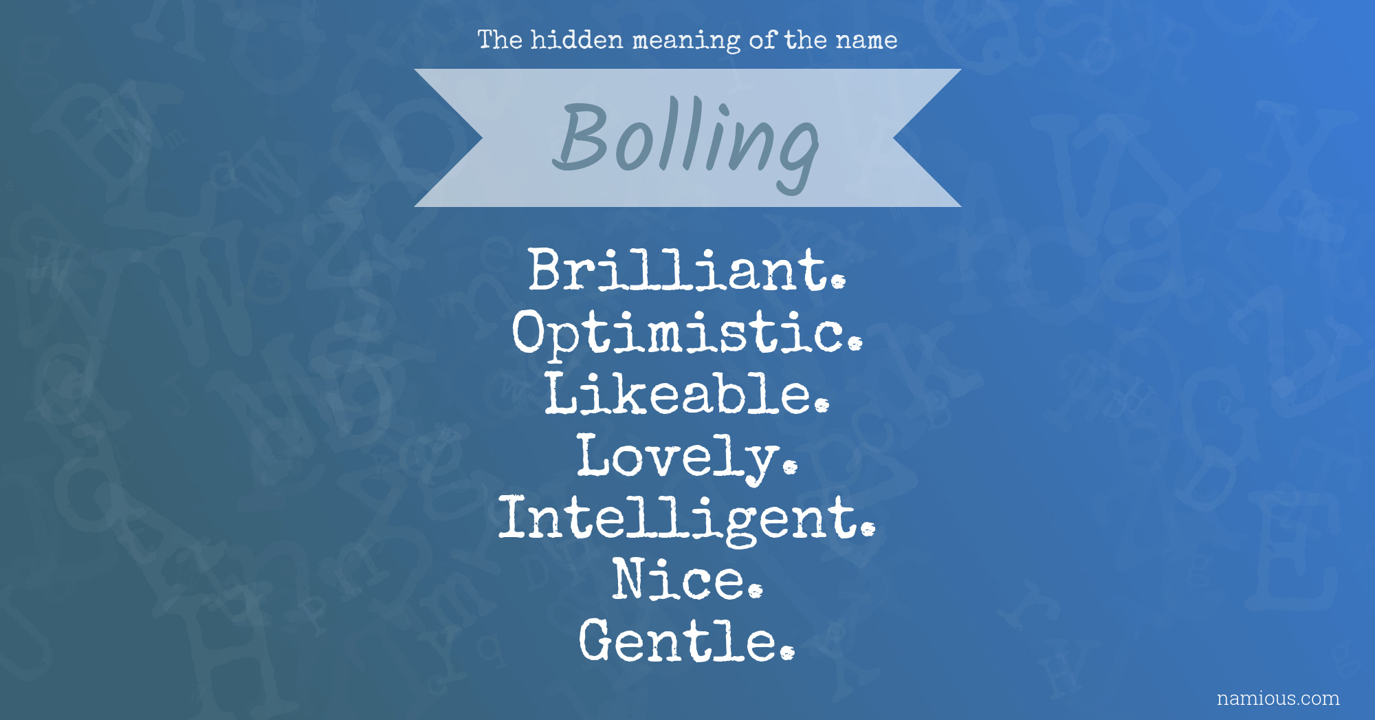 The hidden meaning of the name Bolling