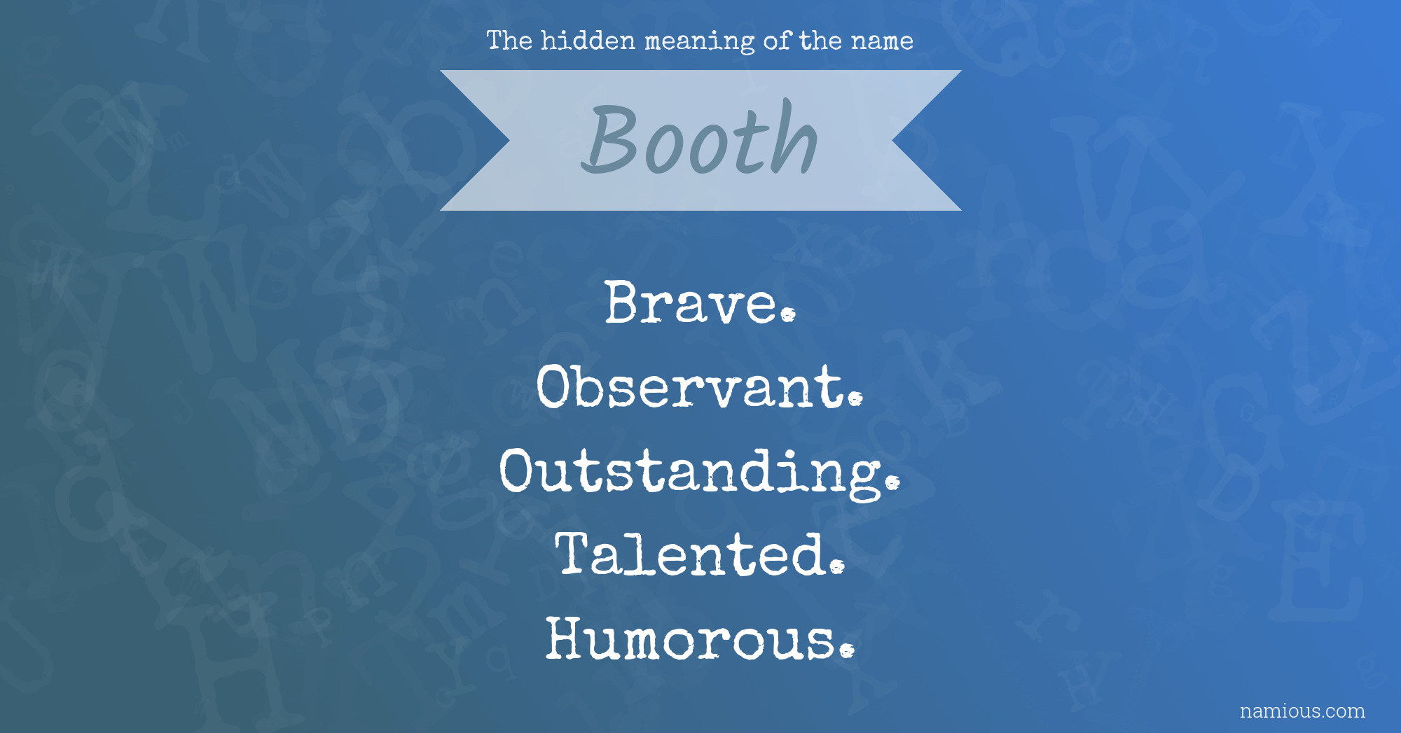 Booth Name Meaning