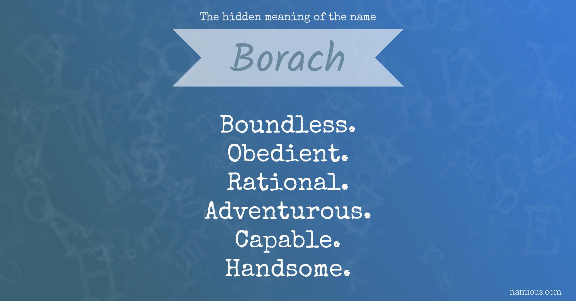 The hidden meaning of the name Borach