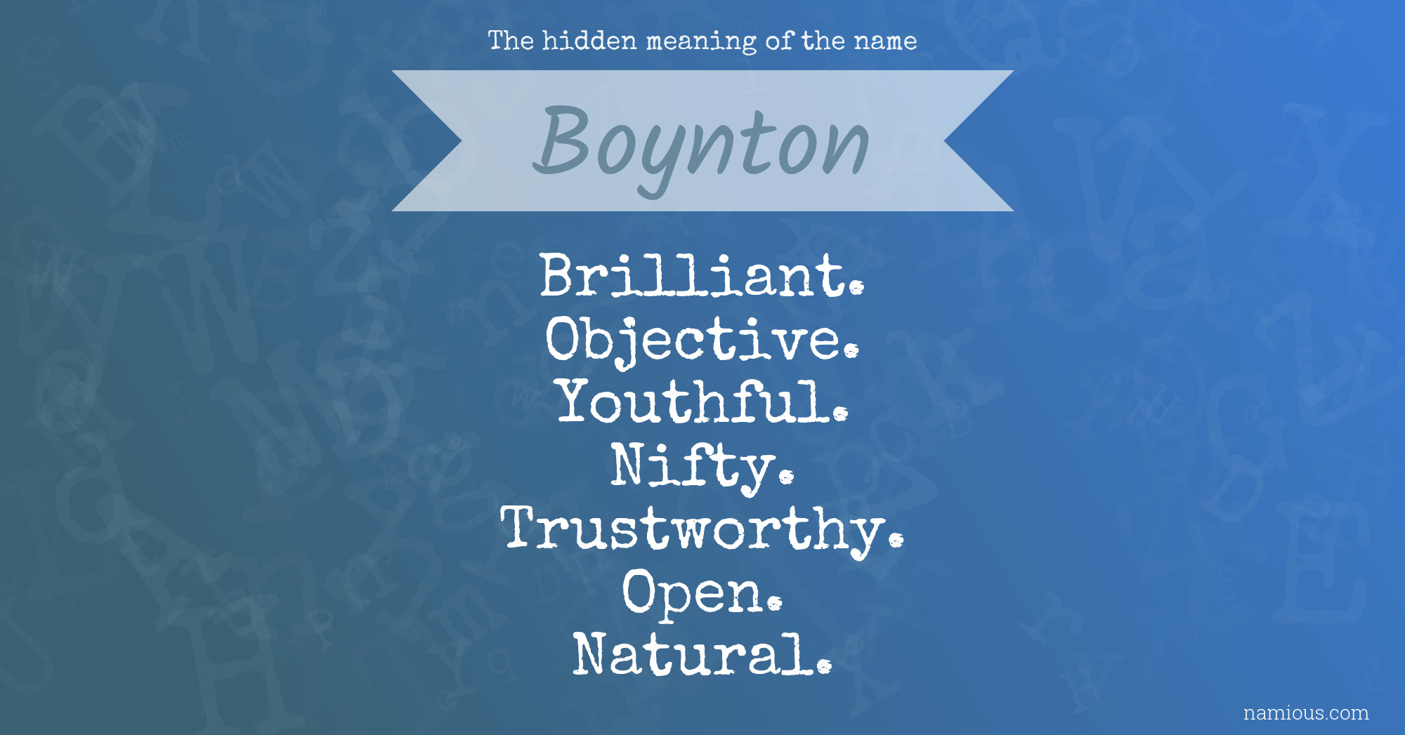 The hidden meaning of the name Boynton