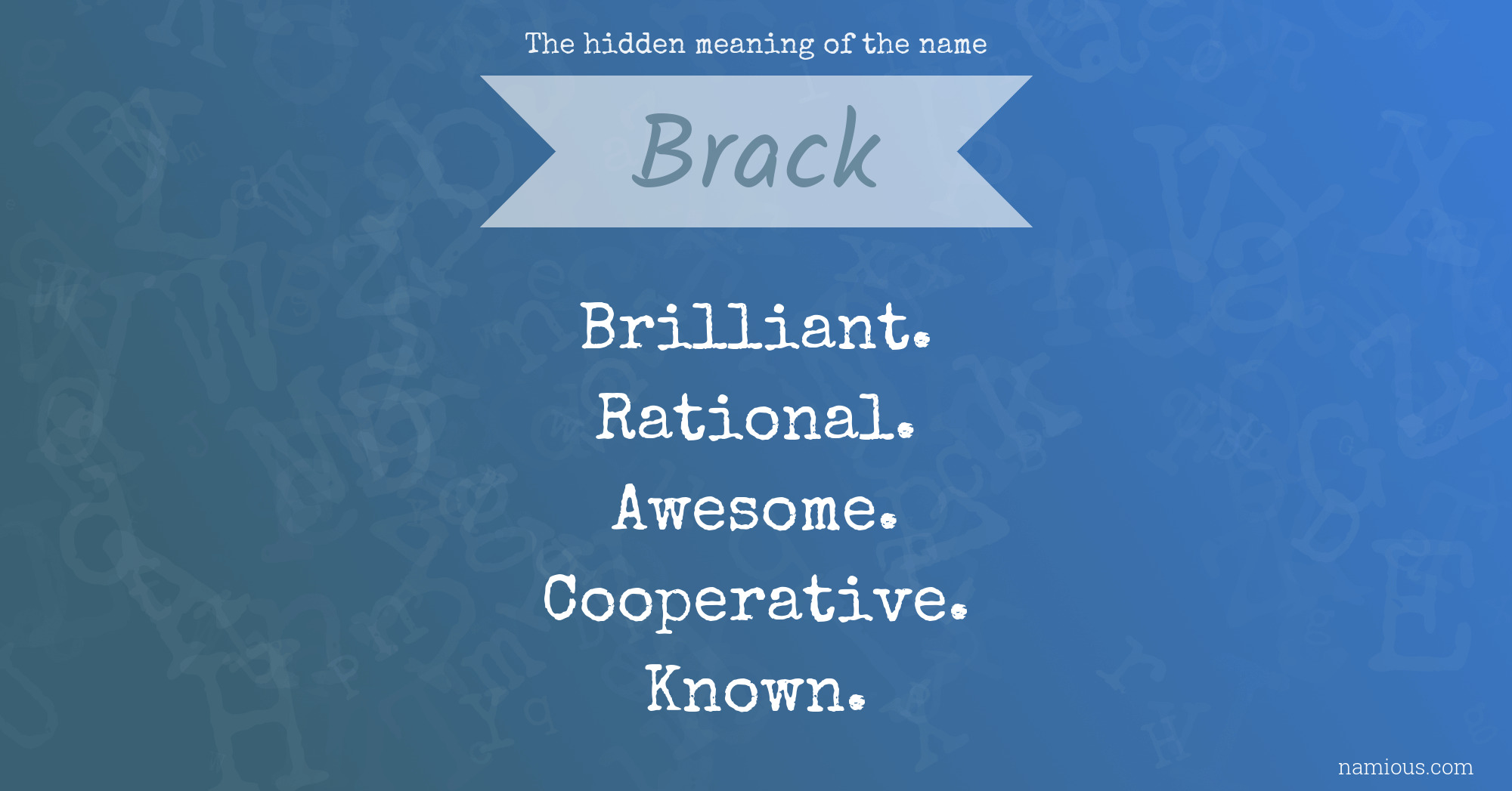 The hidden meaning of the name Brack