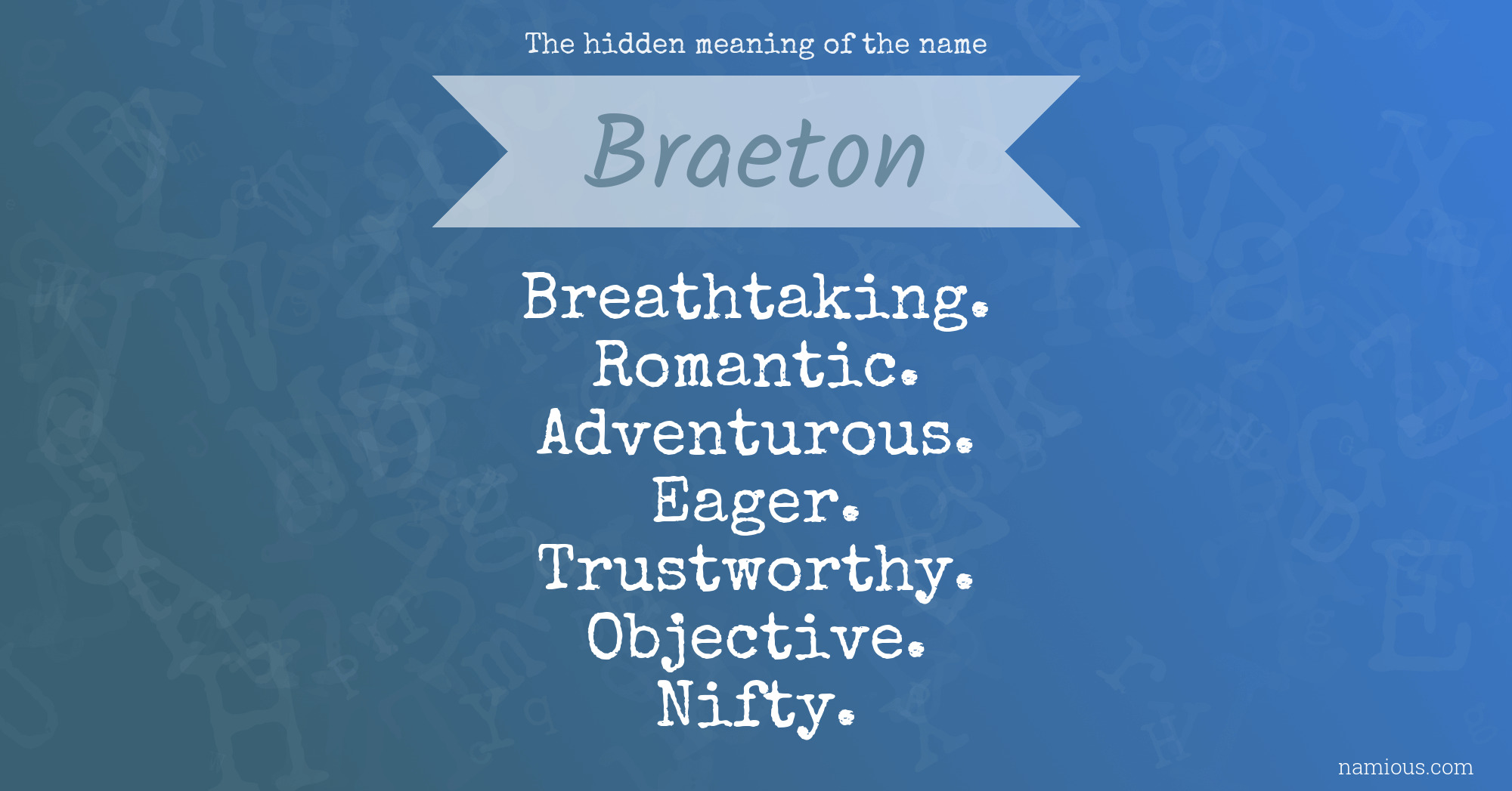 The hidden meaning of the name Braeton