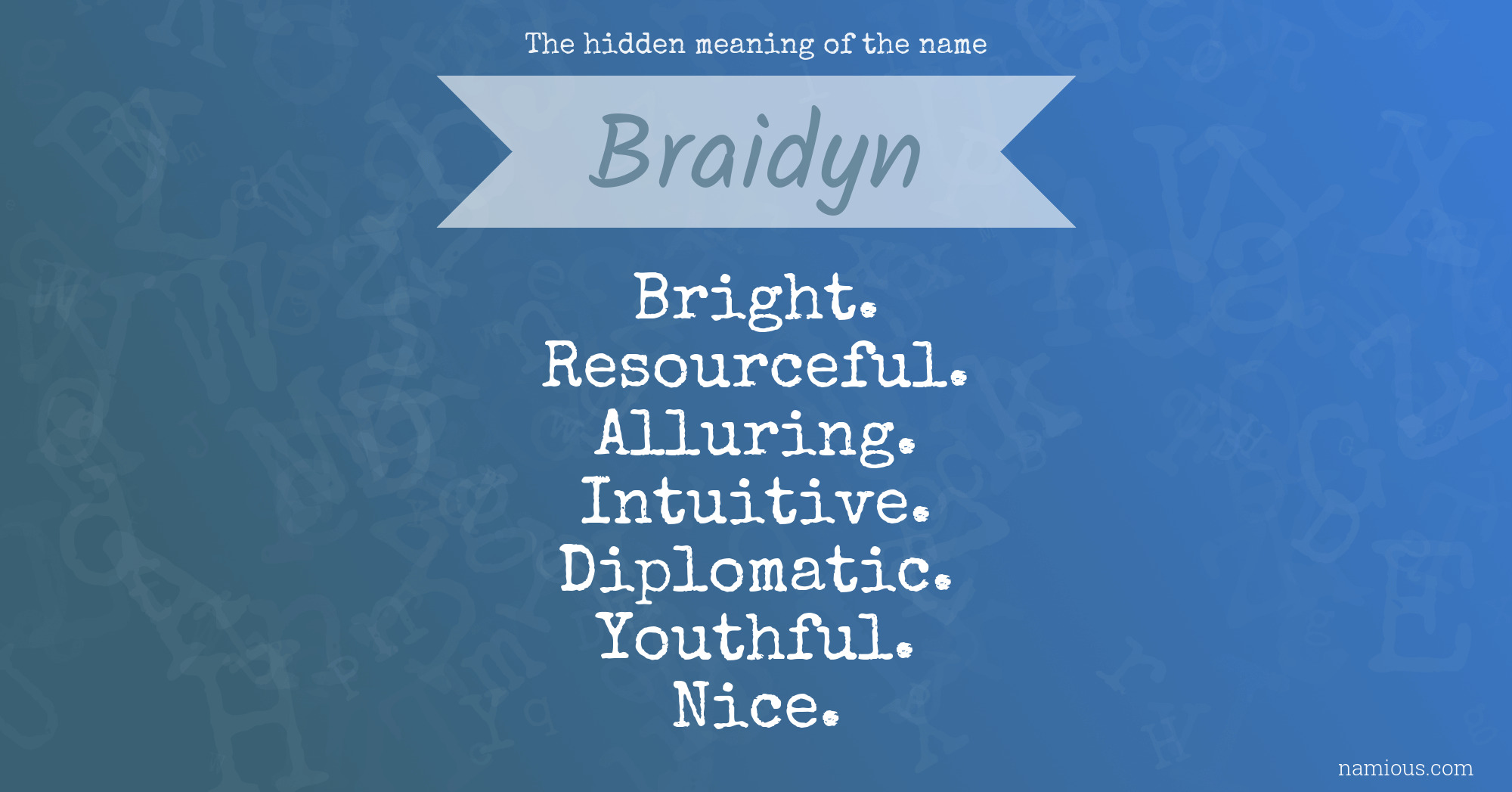 The hidden meaning of the name Braidyn