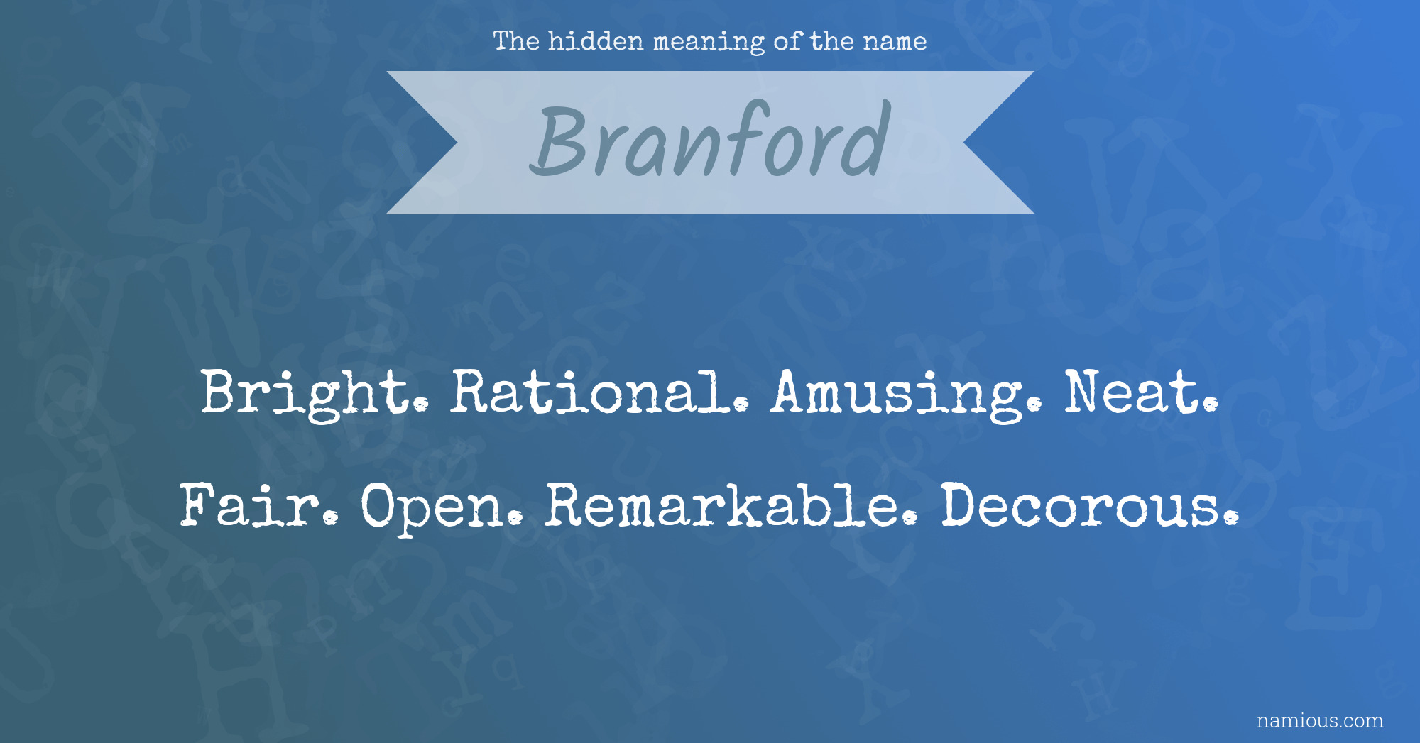 The hidden meaning of the name Branford