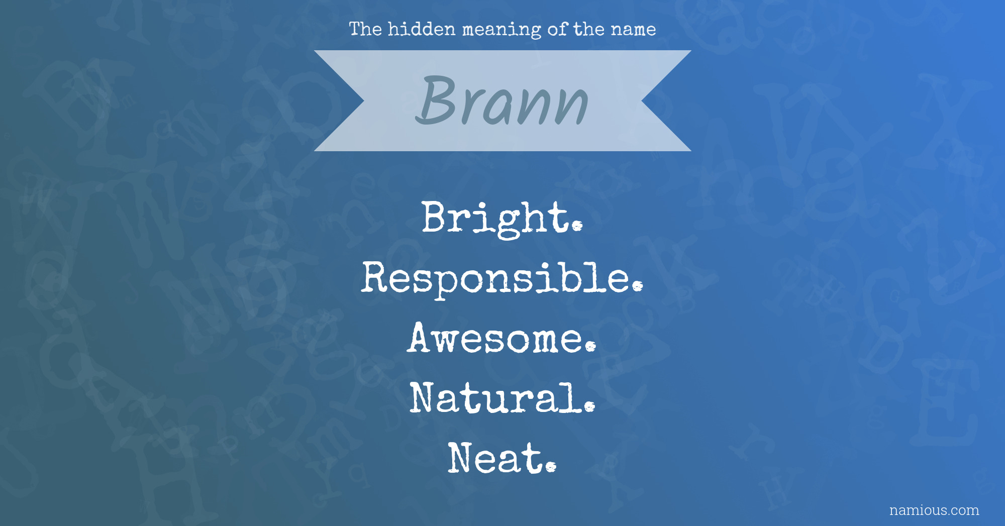 The hidden meaning of the name Brann