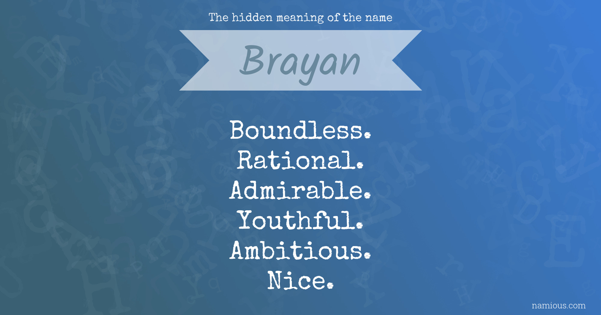 The hidden meaning of the name Brayan