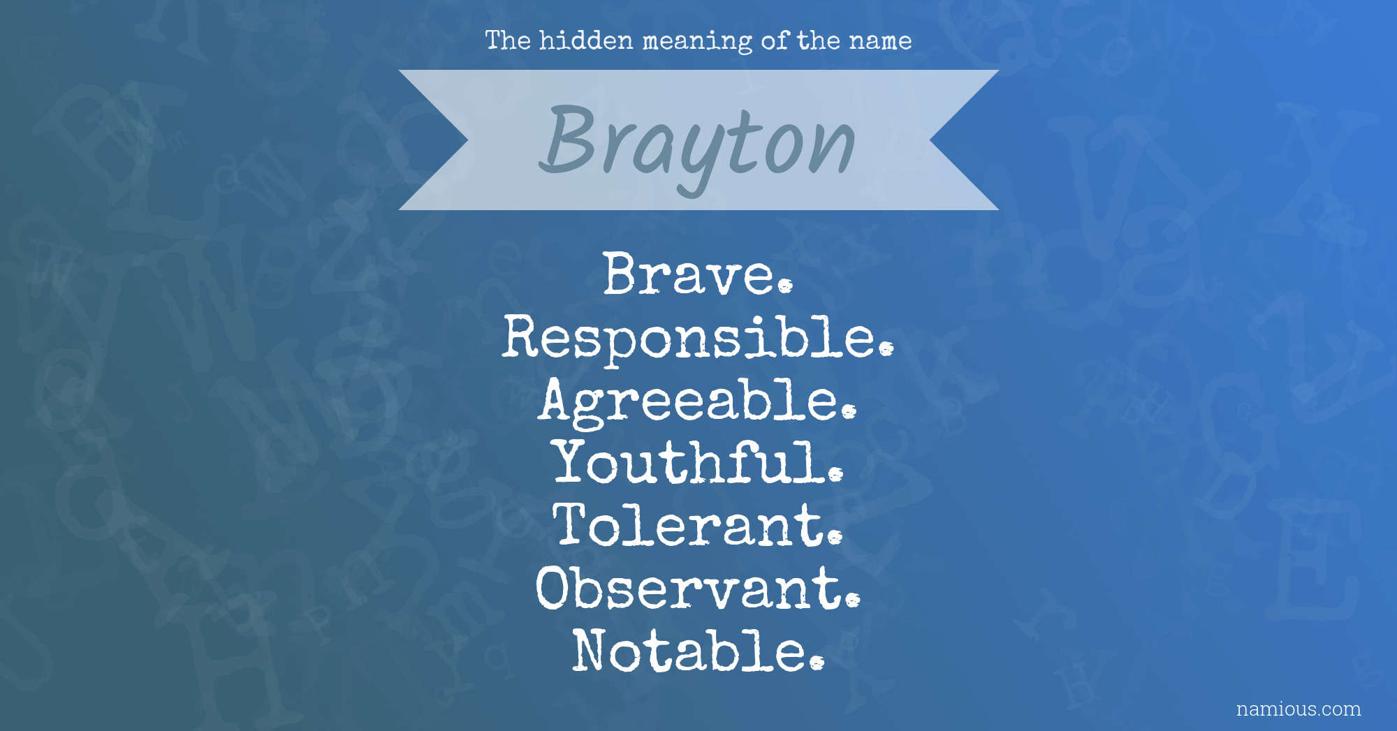 The hidden meaning of the name Brayton