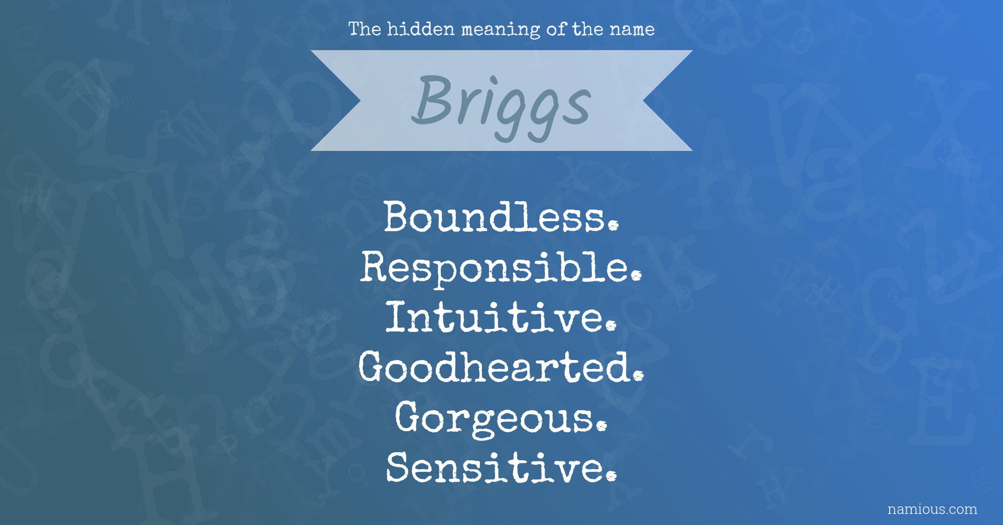 The hidden meaning of the name Briggs