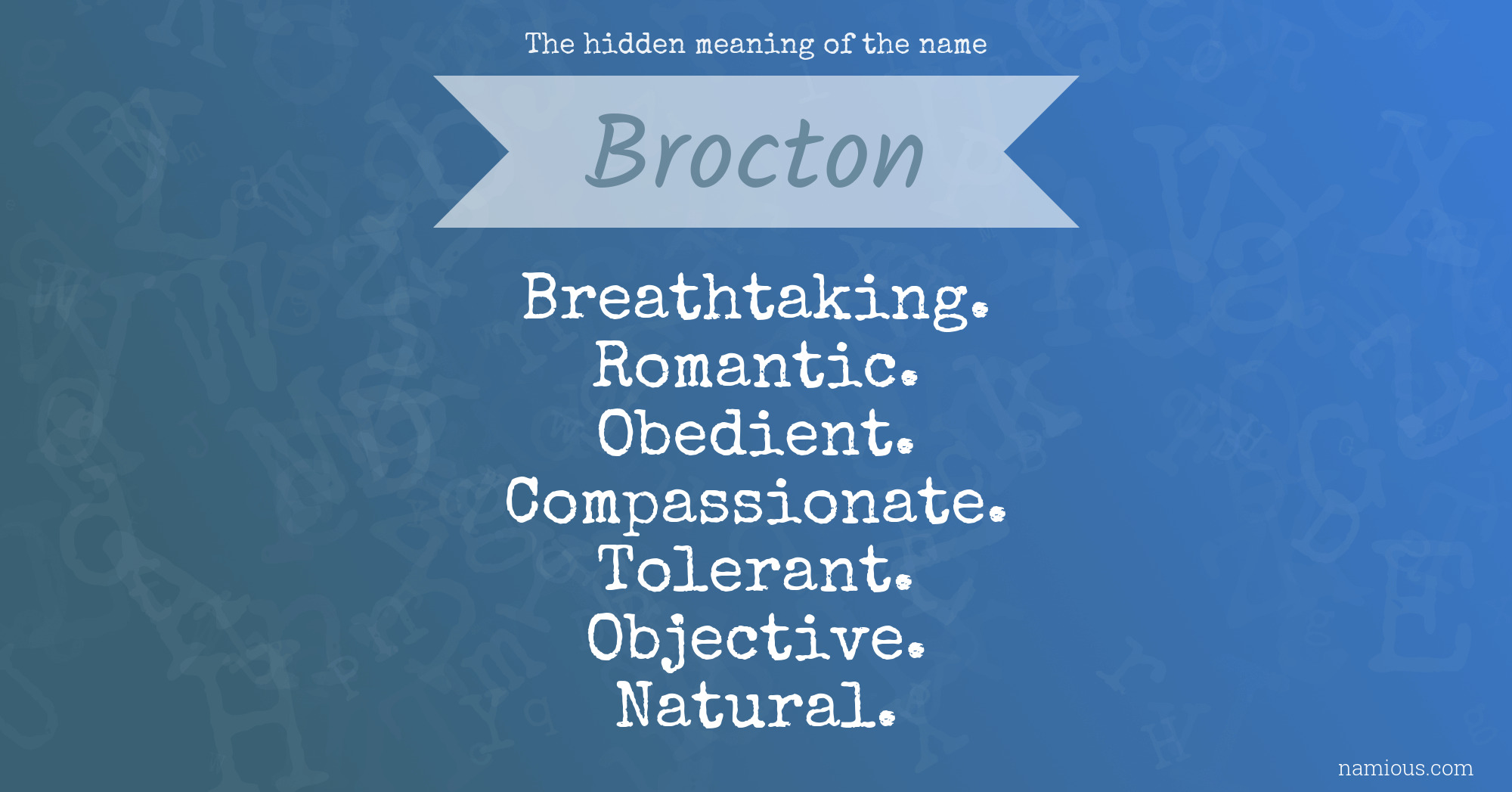 The hidden meaning of the name Brocton