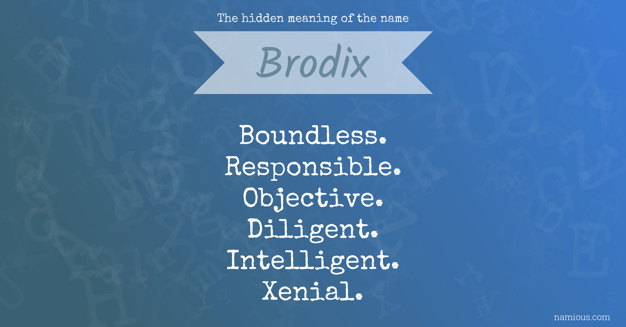 The hidden meaning of the name Brodix