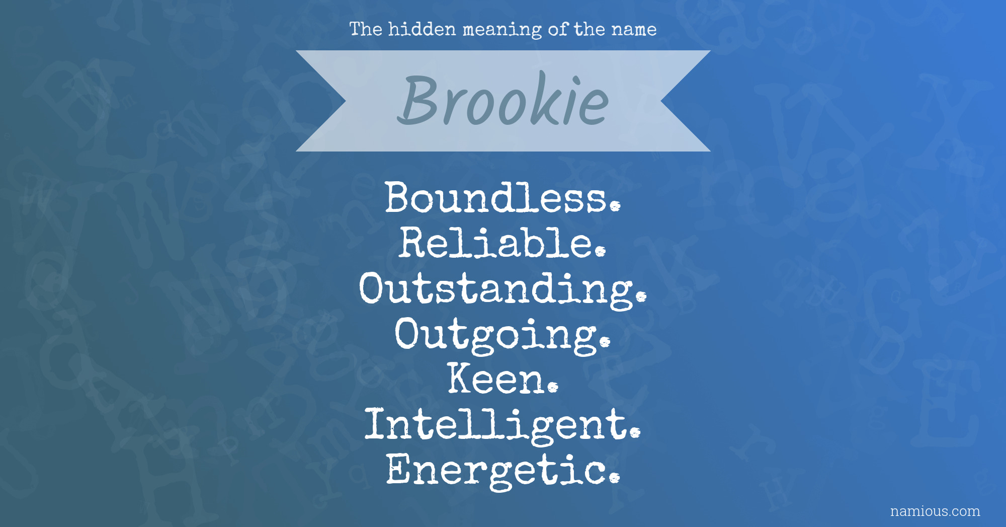 The hidden meaning of the name Brookie