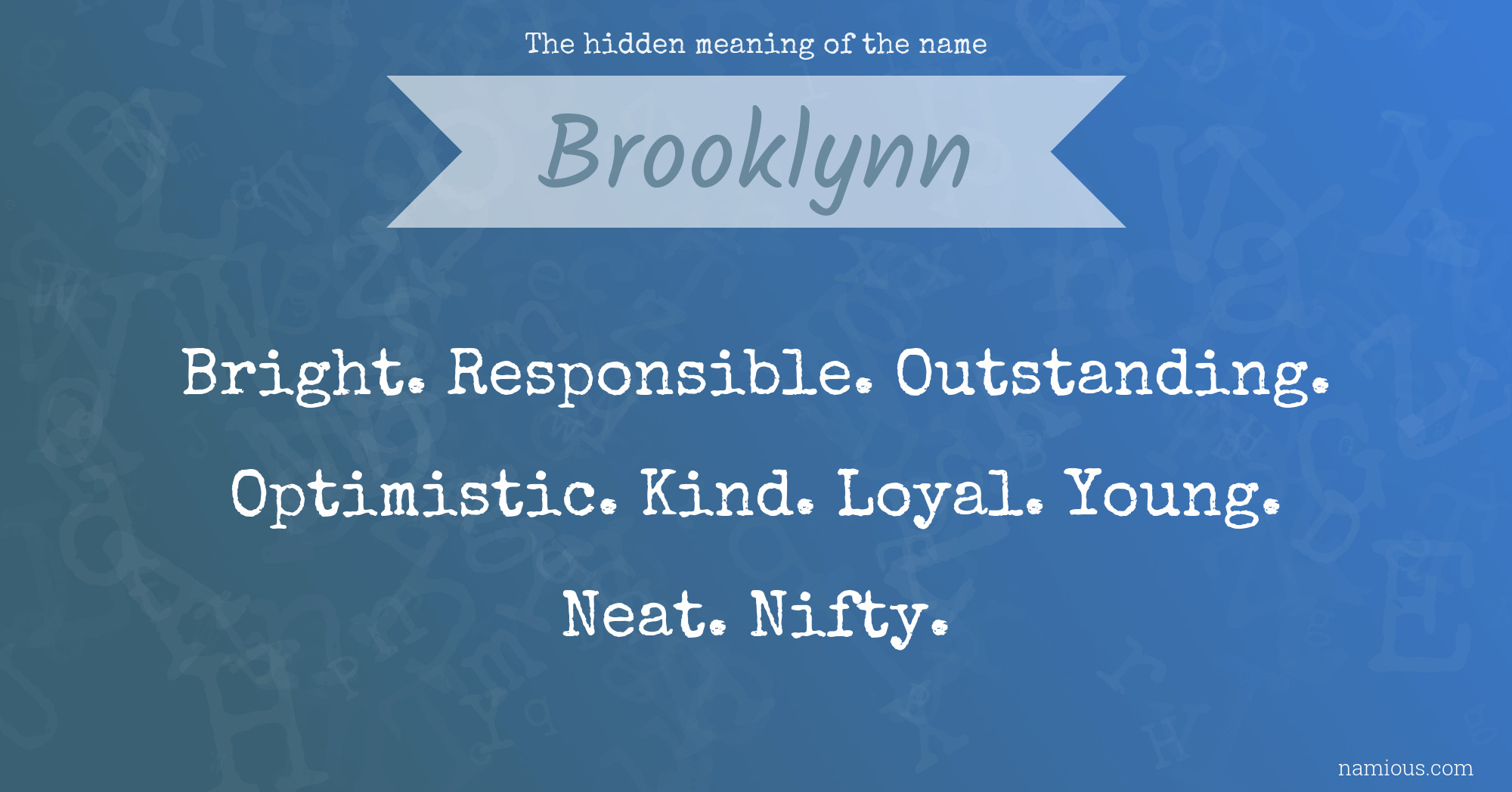 The hidden meaning of the name Brooklynn