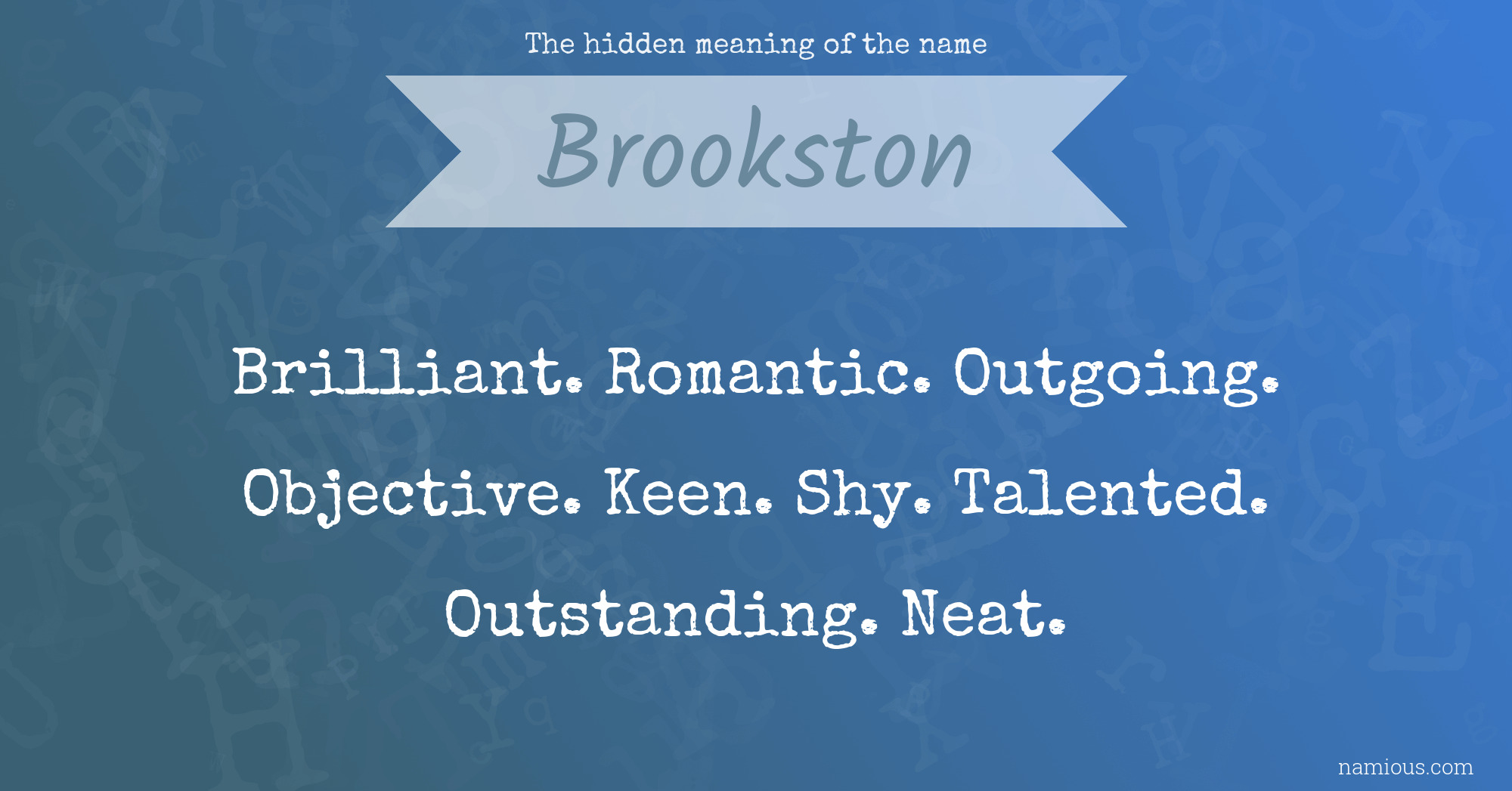 The hidden meaning of the name Brookston