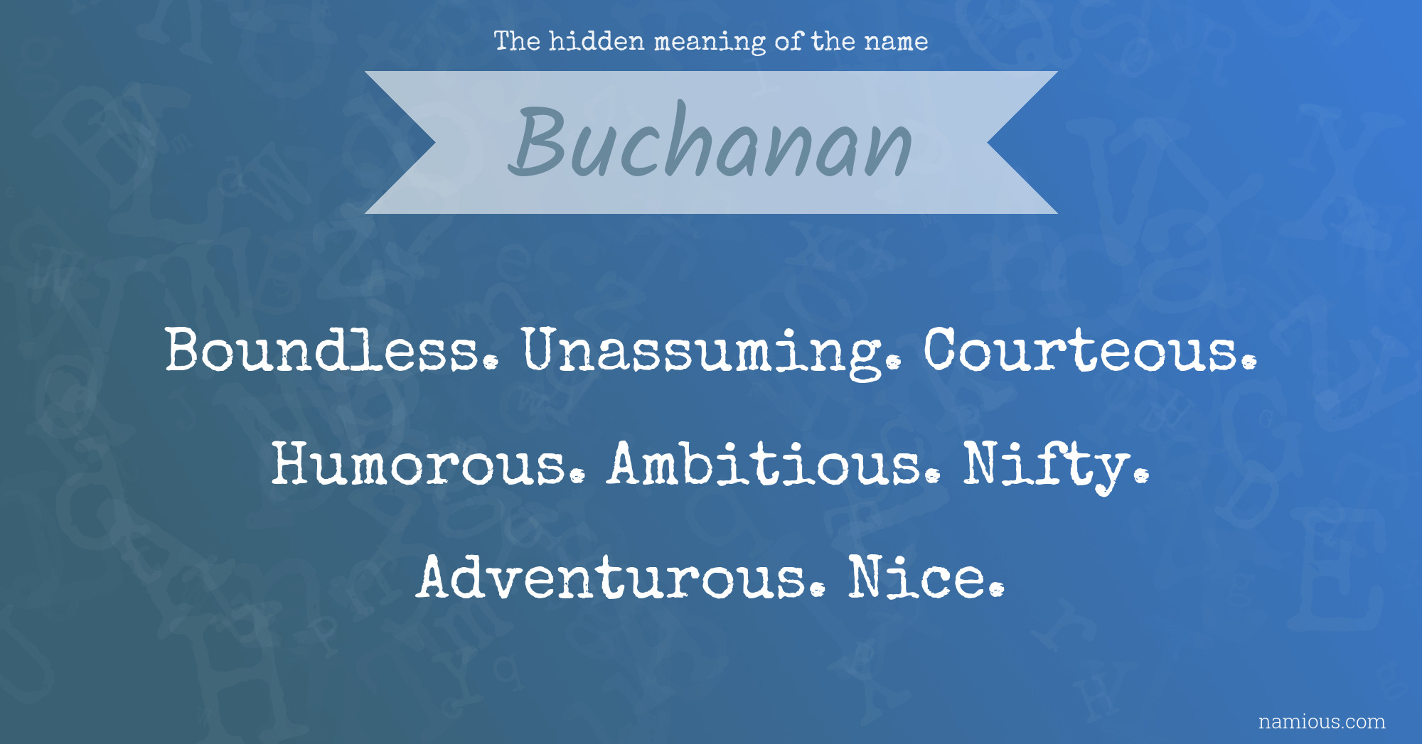 The hidden meaning of the name Buchanan