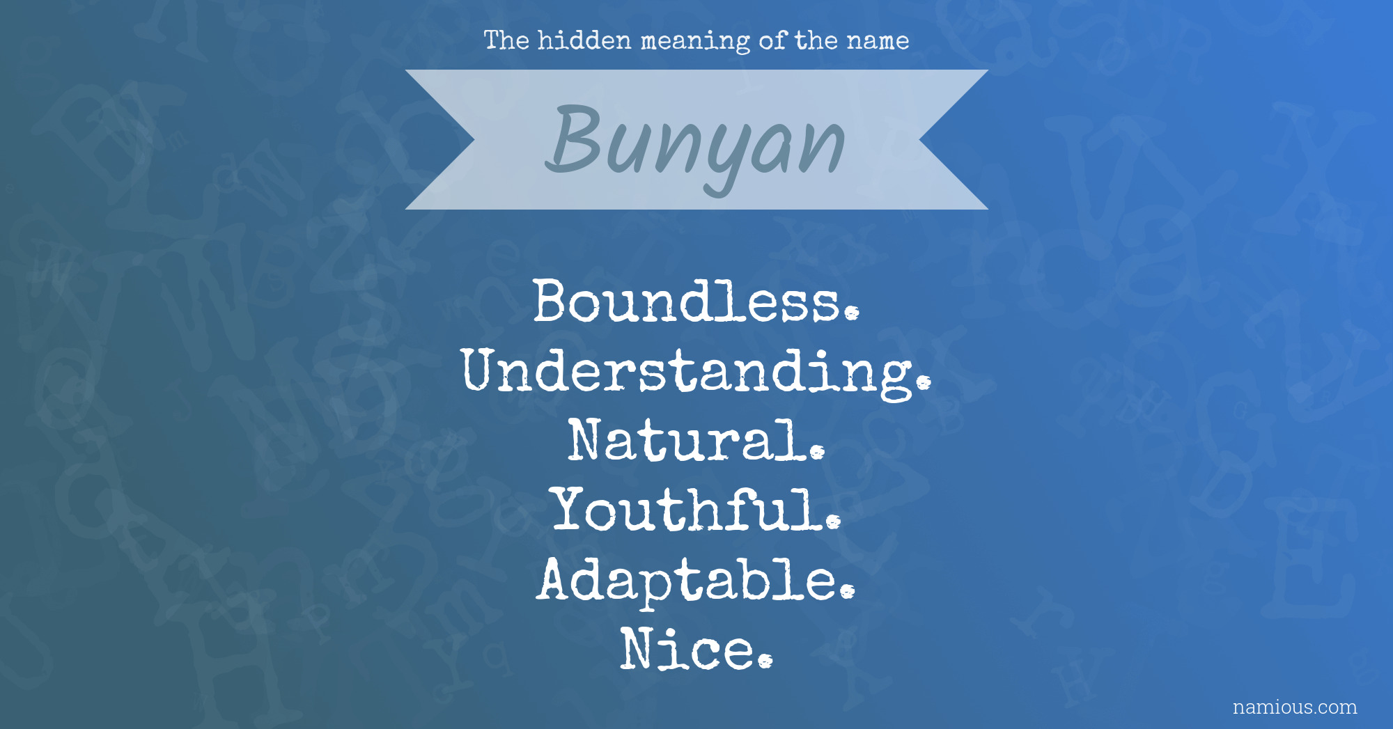 The hidden meaning of the name Bunyan