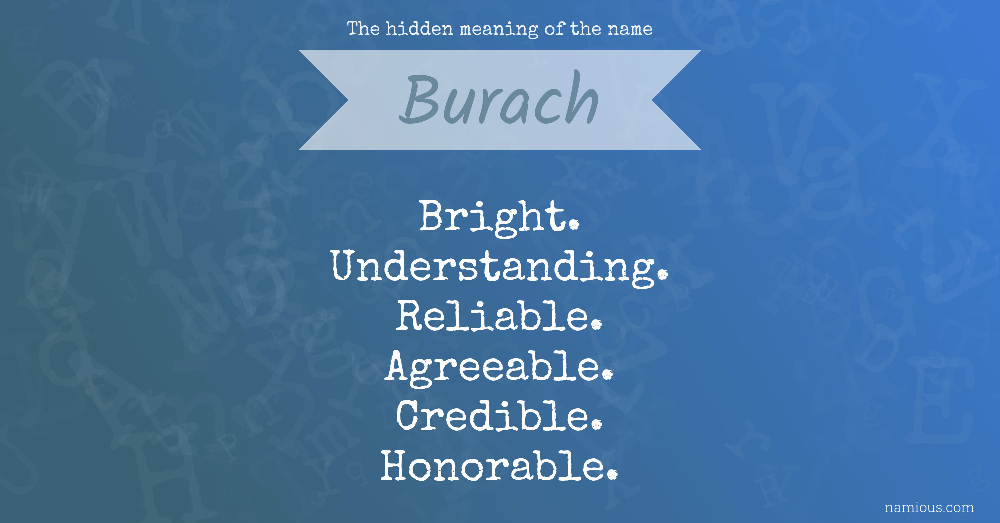 The hidden meaning of the name Burach