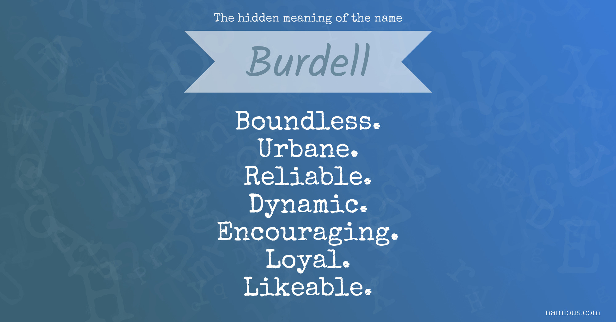 The hidden meaning of the name Burdell