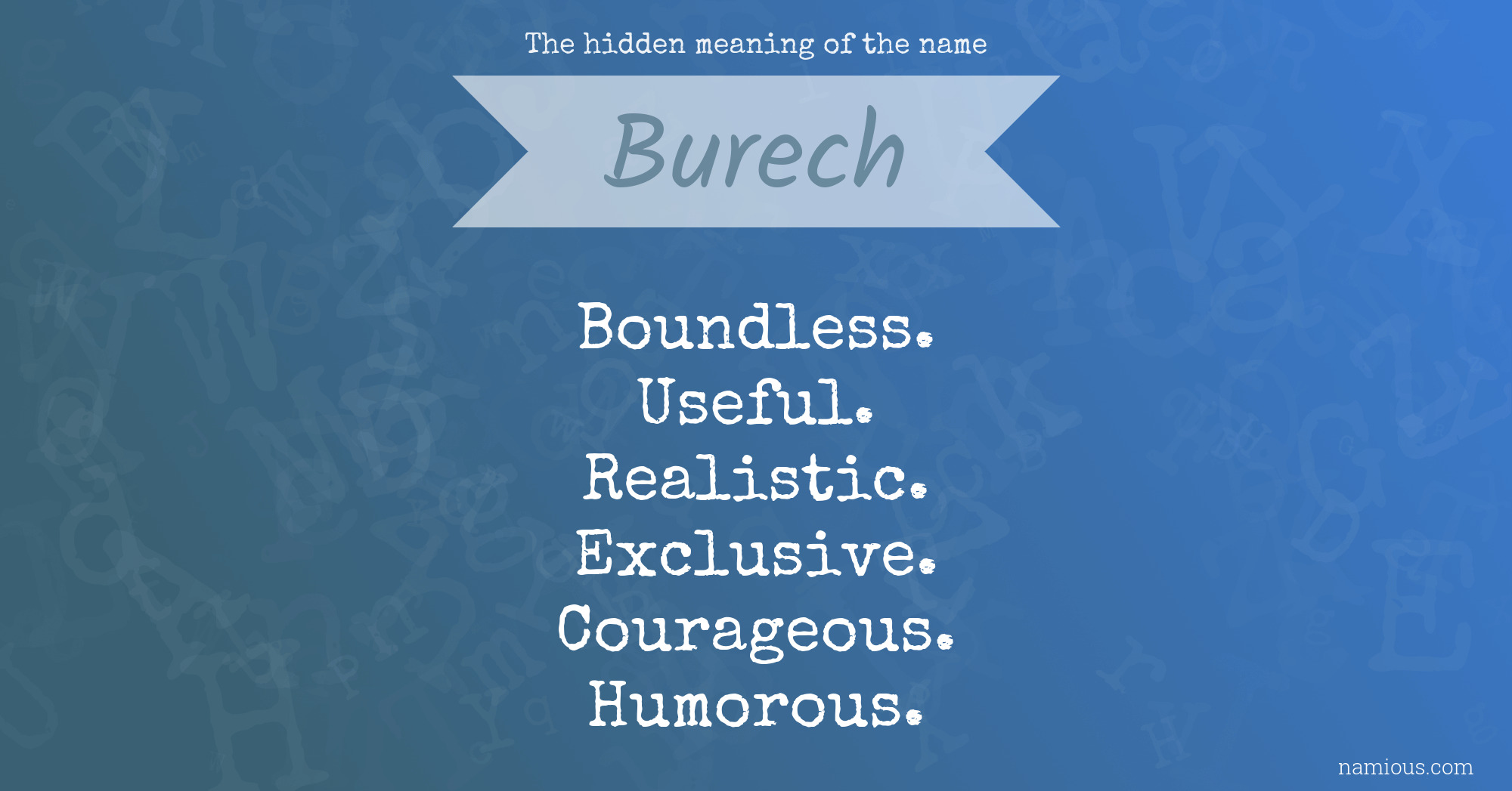 The hidden meaning of the name Burech