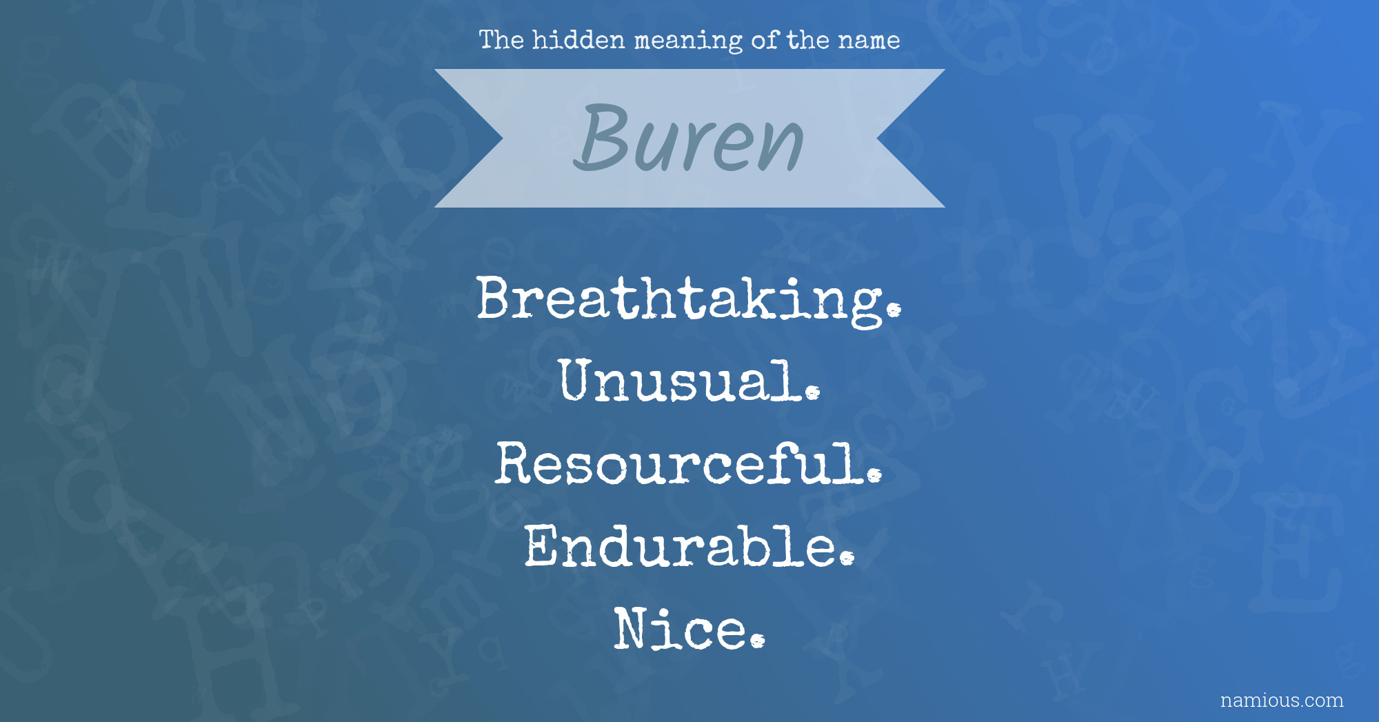 The hidden meaning of the name Buren