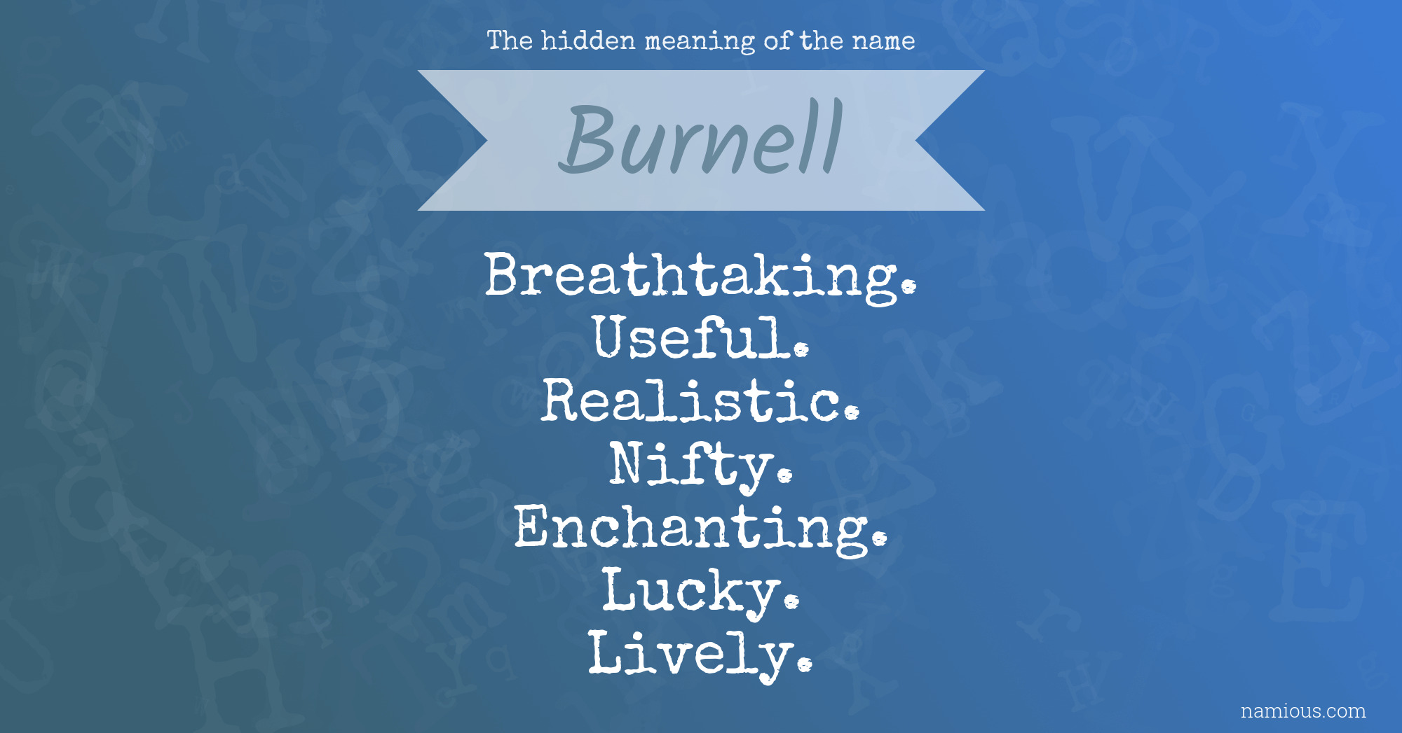 The hidden meaning of the name Burnell