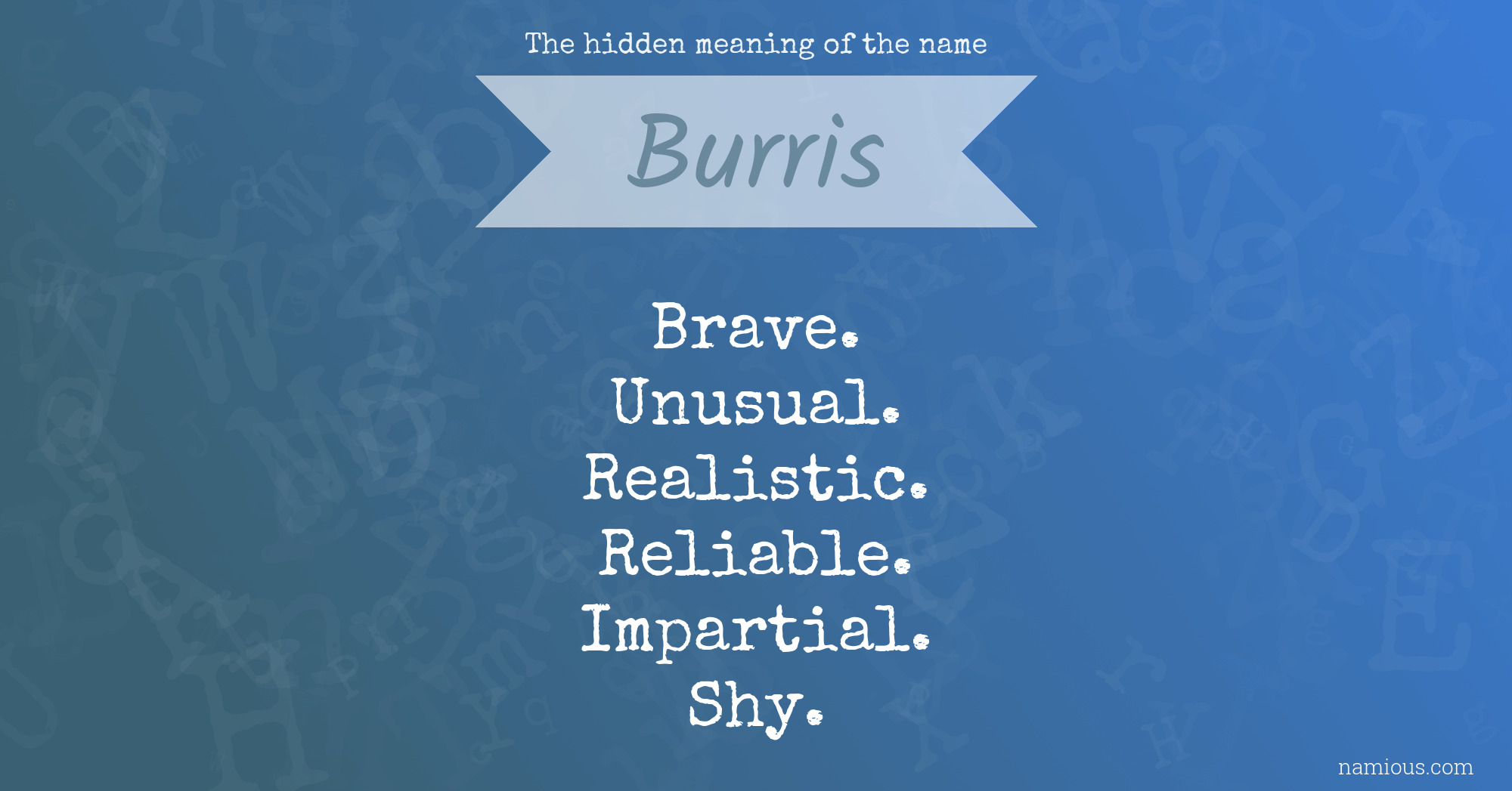 The hidden meaning of the name Burris