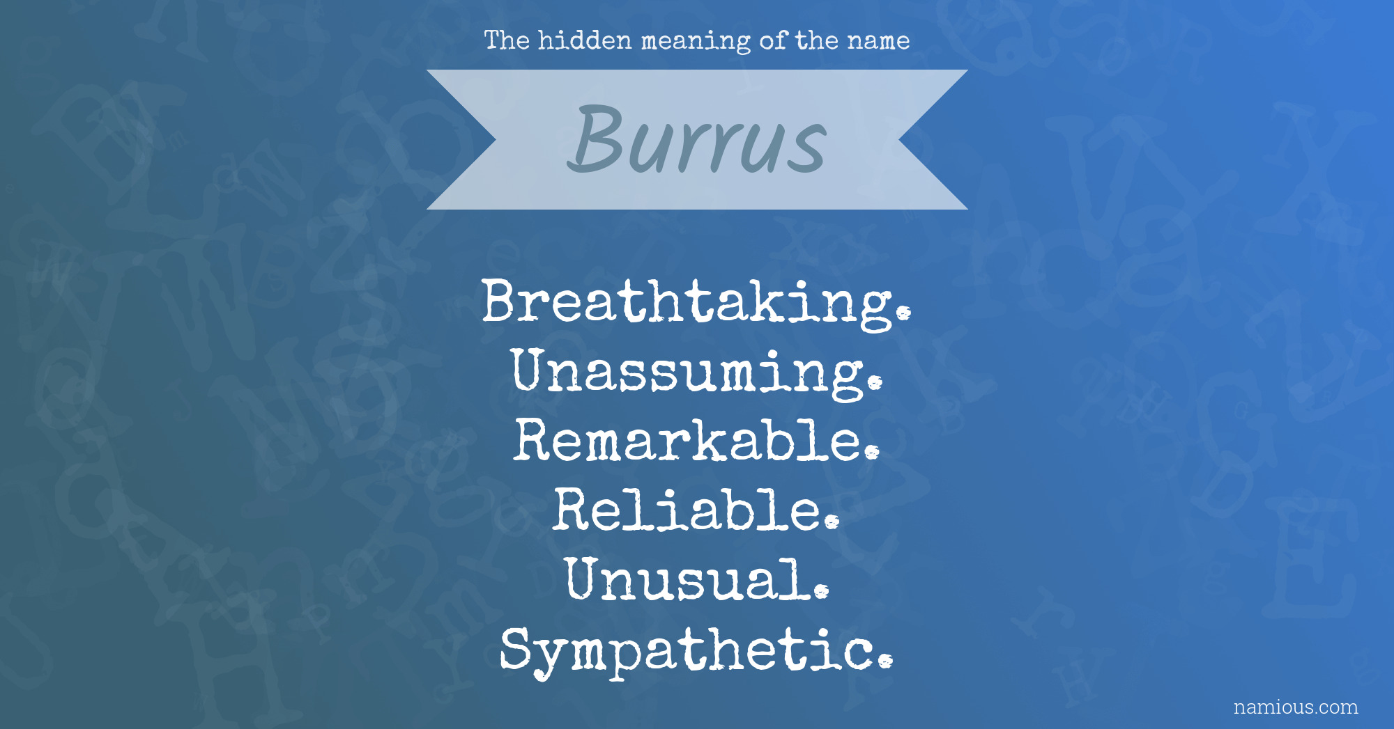 The hidden meaning of the name Burrus