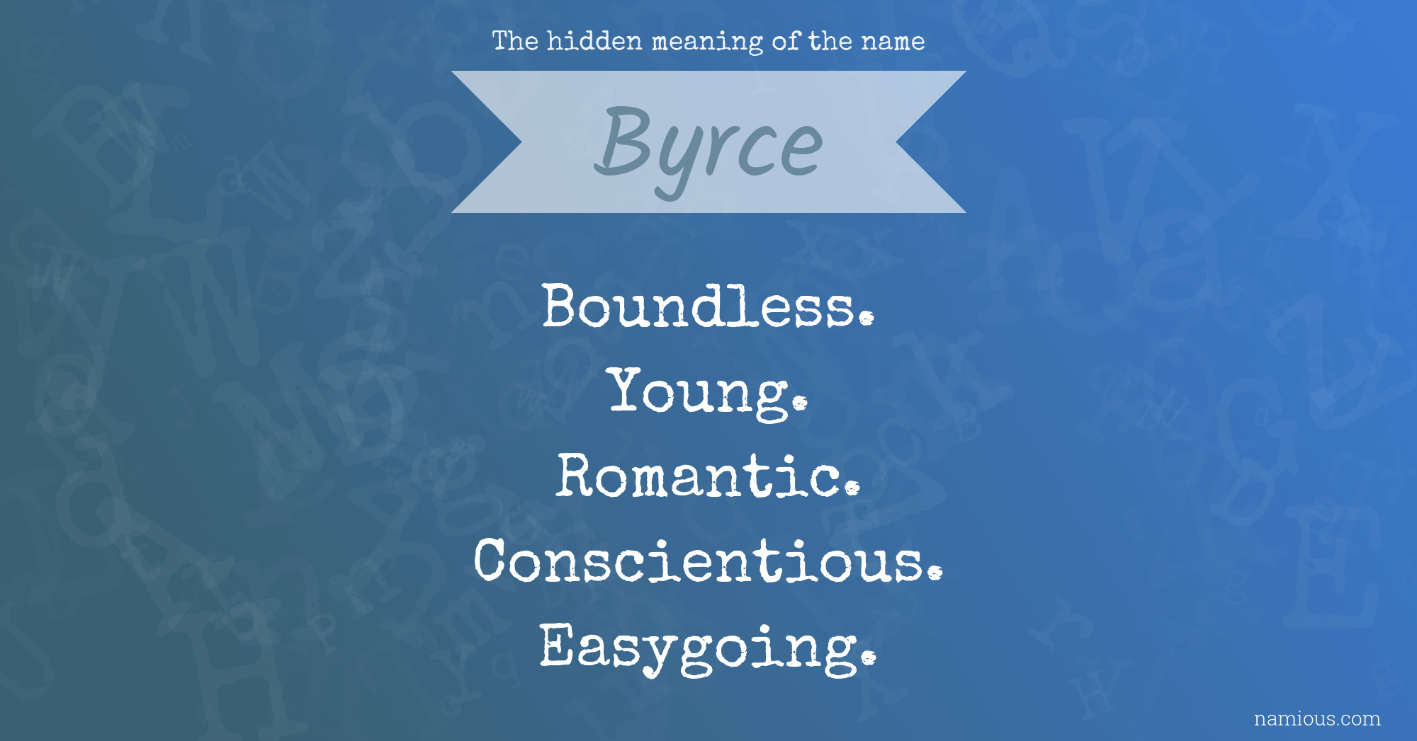 The hidden meaning of the name Byrce