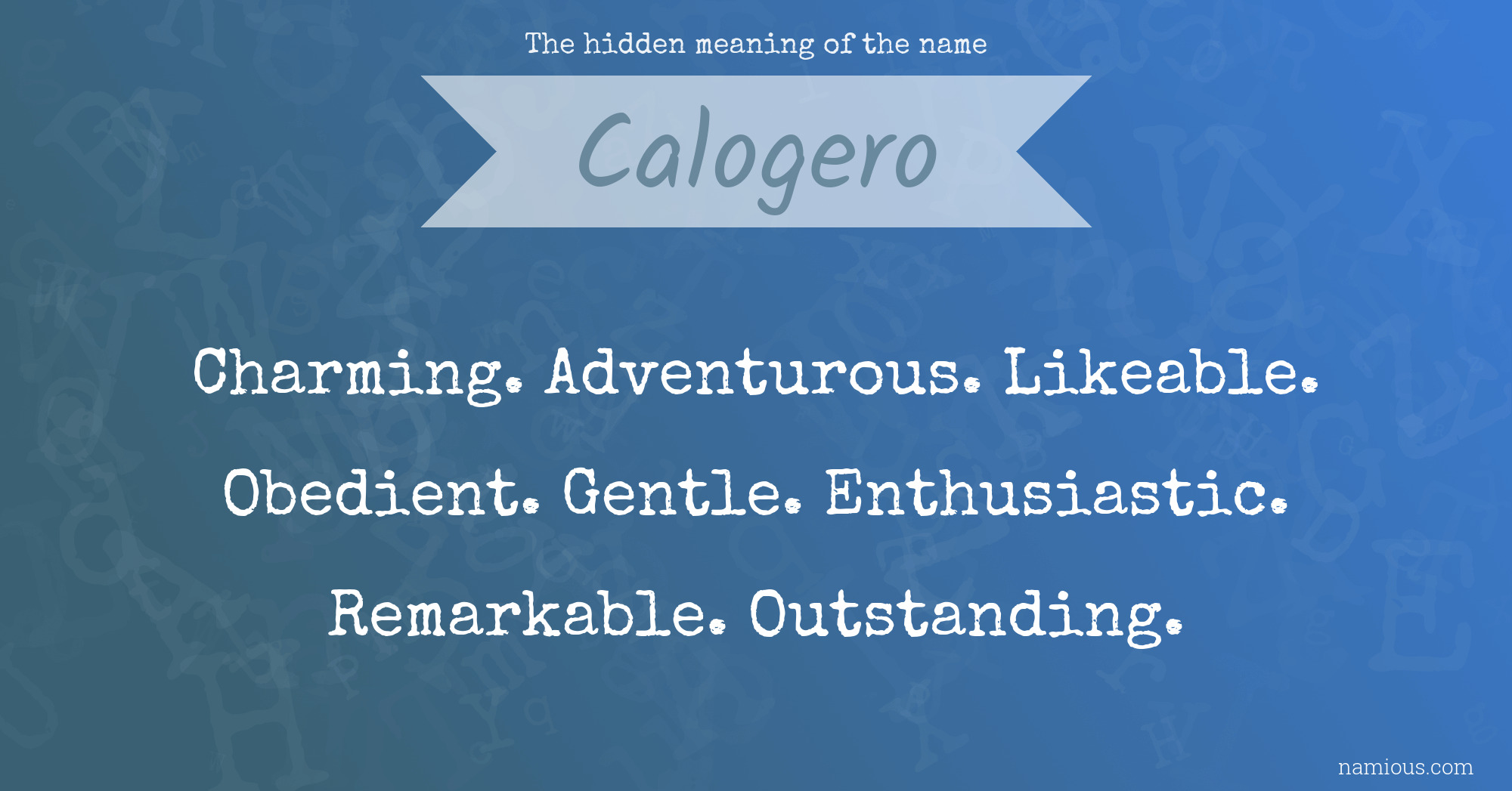 The hidden meaning of the name Calogero