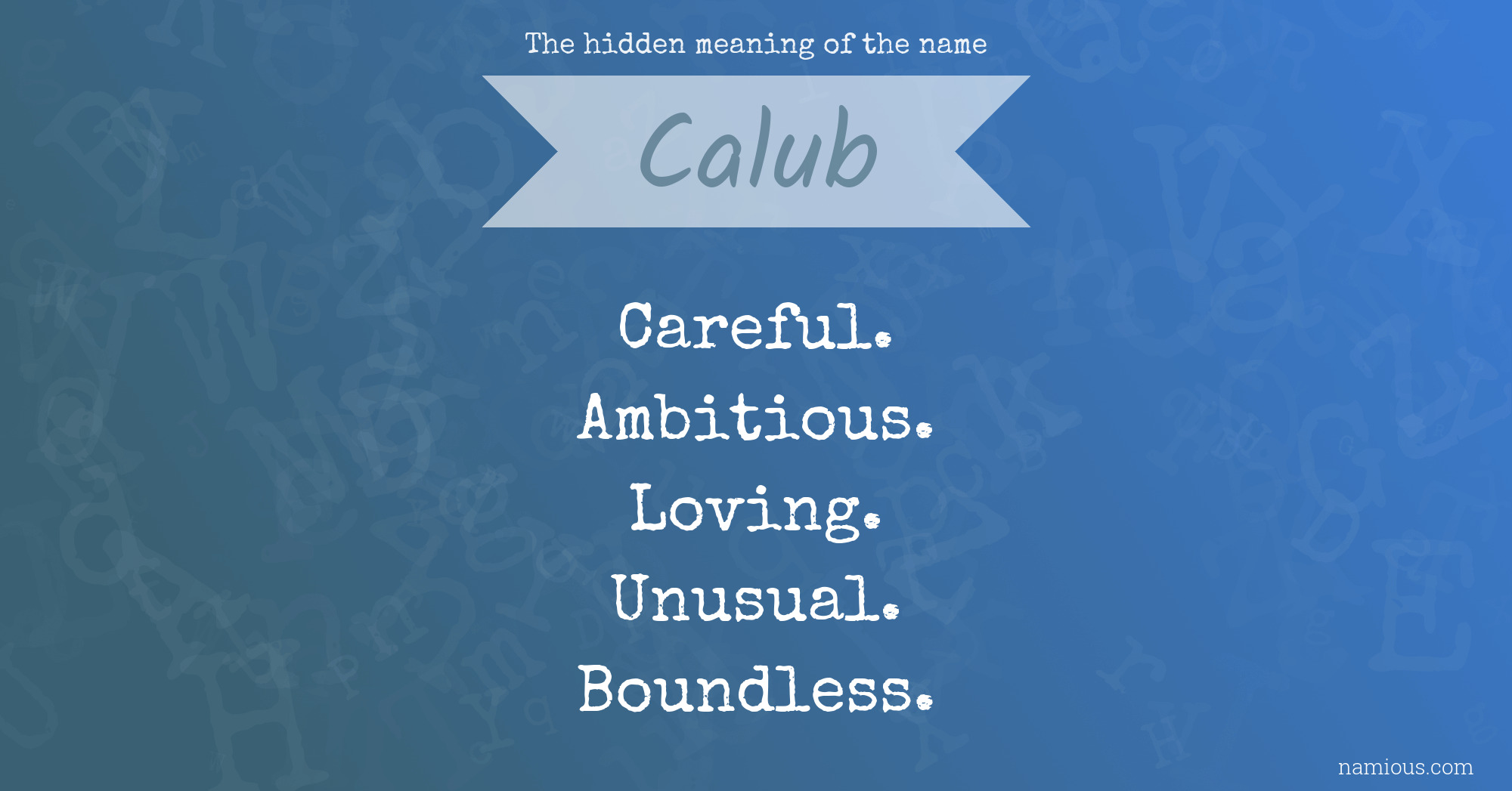 The hidden meaning of the name Calub