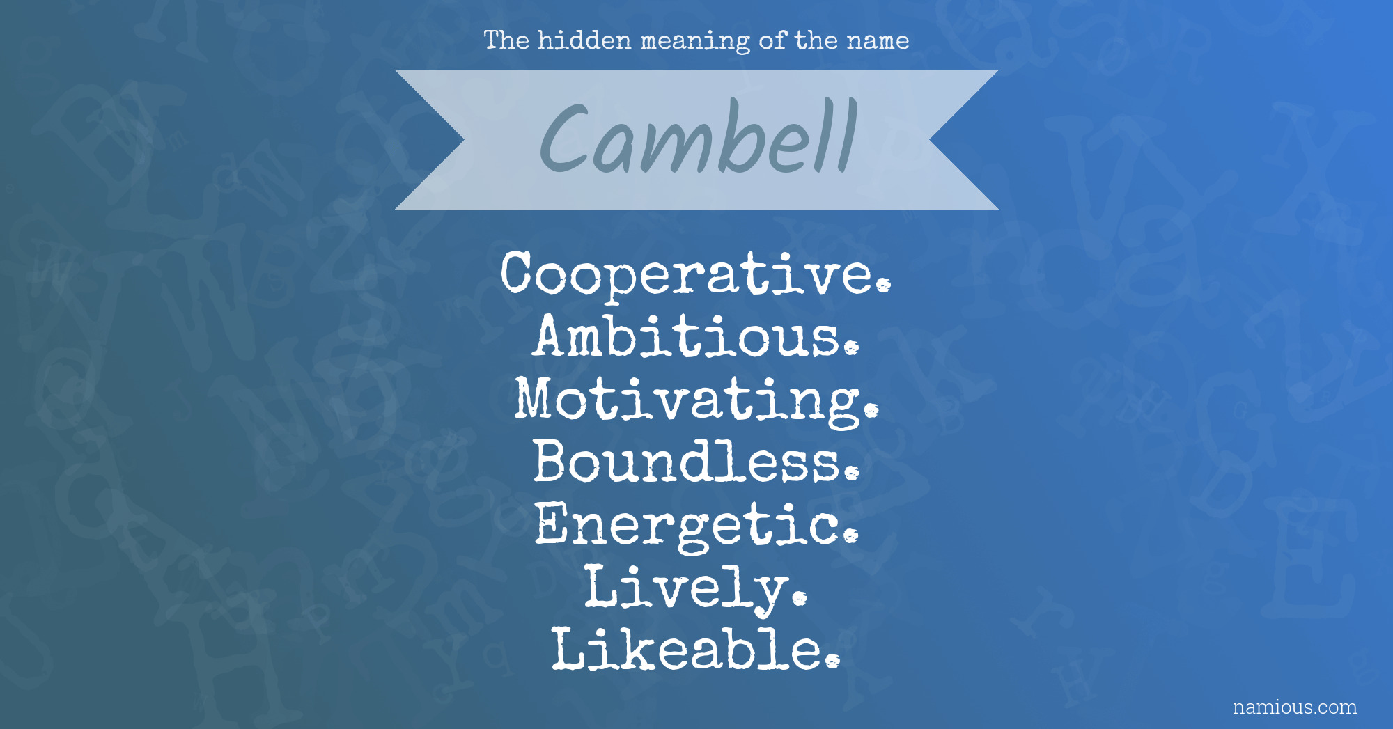 The hidden meaning of the name Cambell