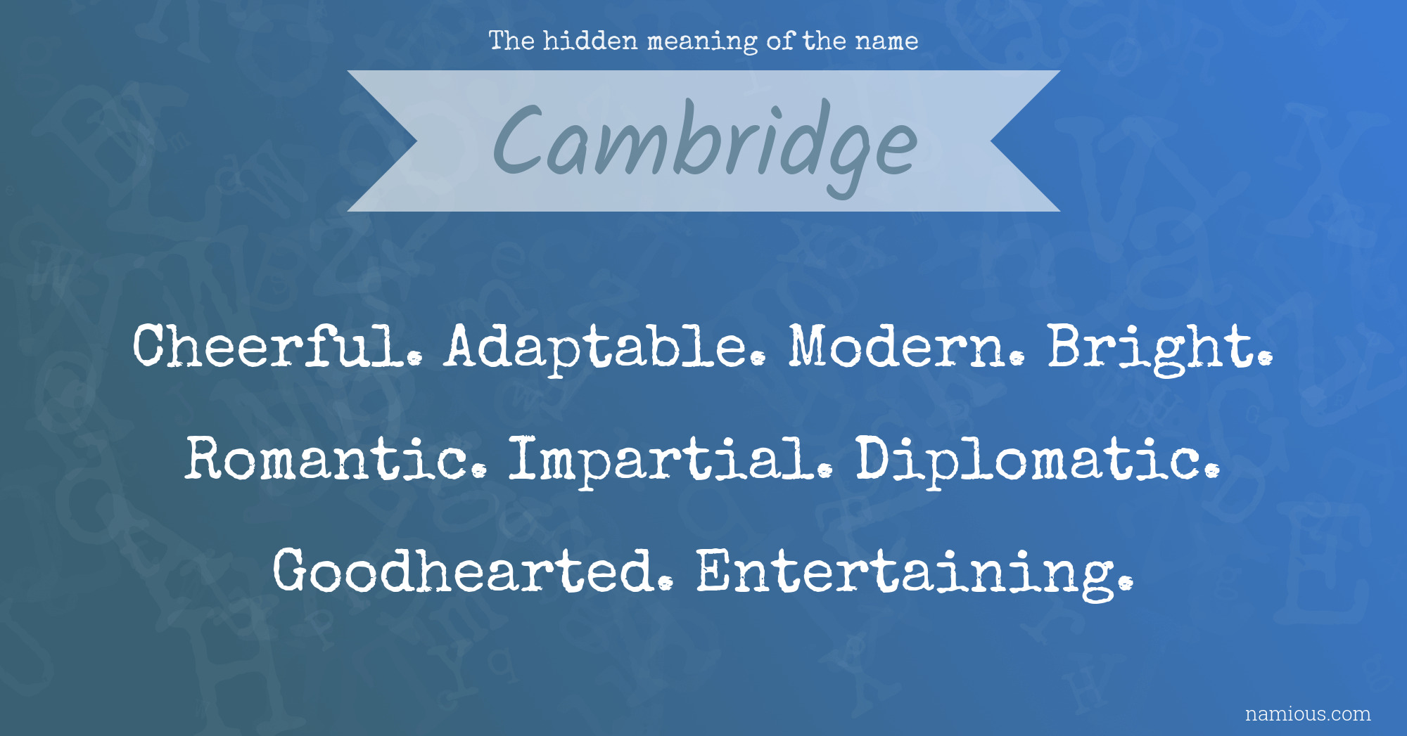 The hidden meaning of the name Cambridge