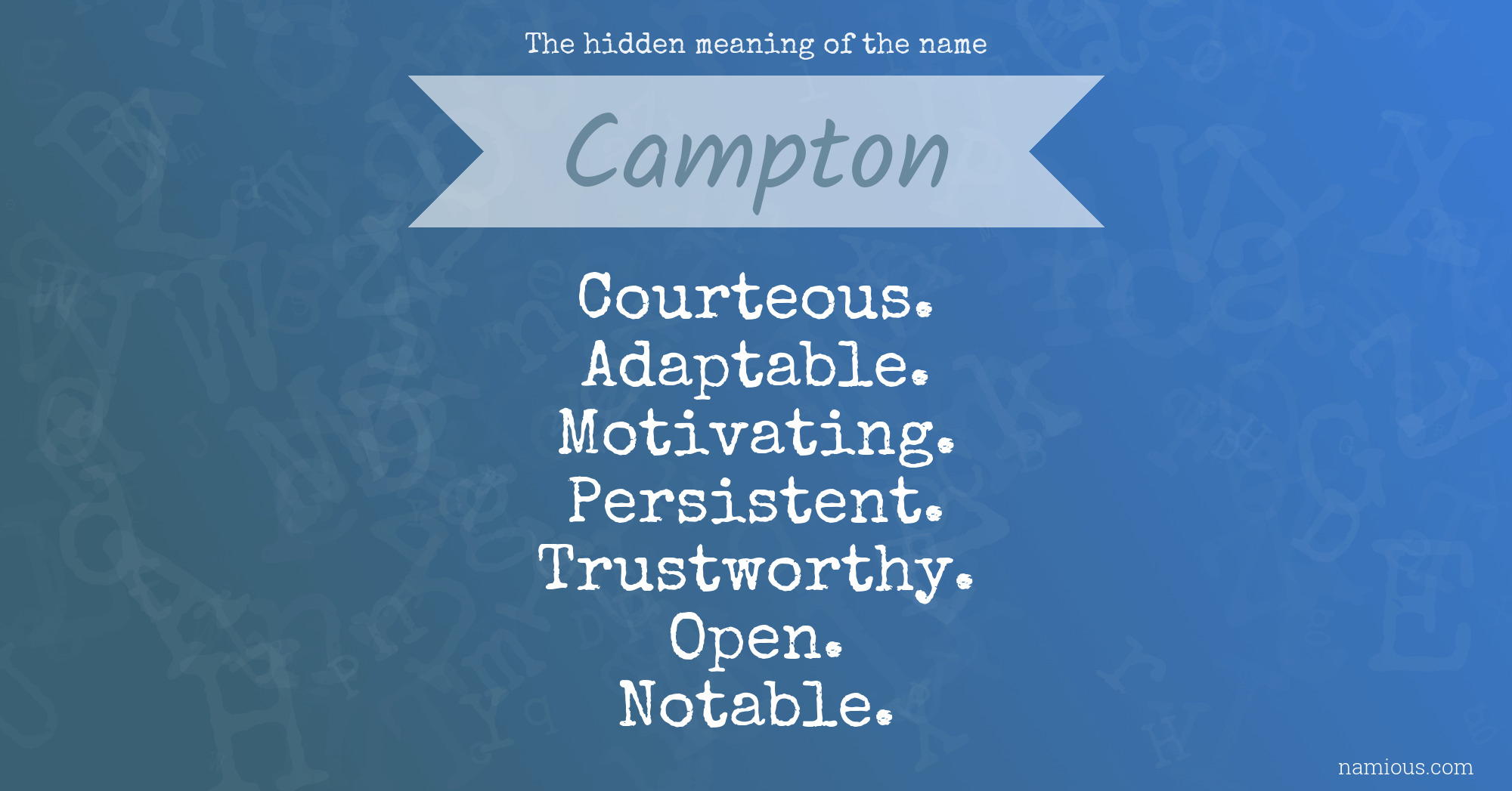 The hidden meaning of the name Campton