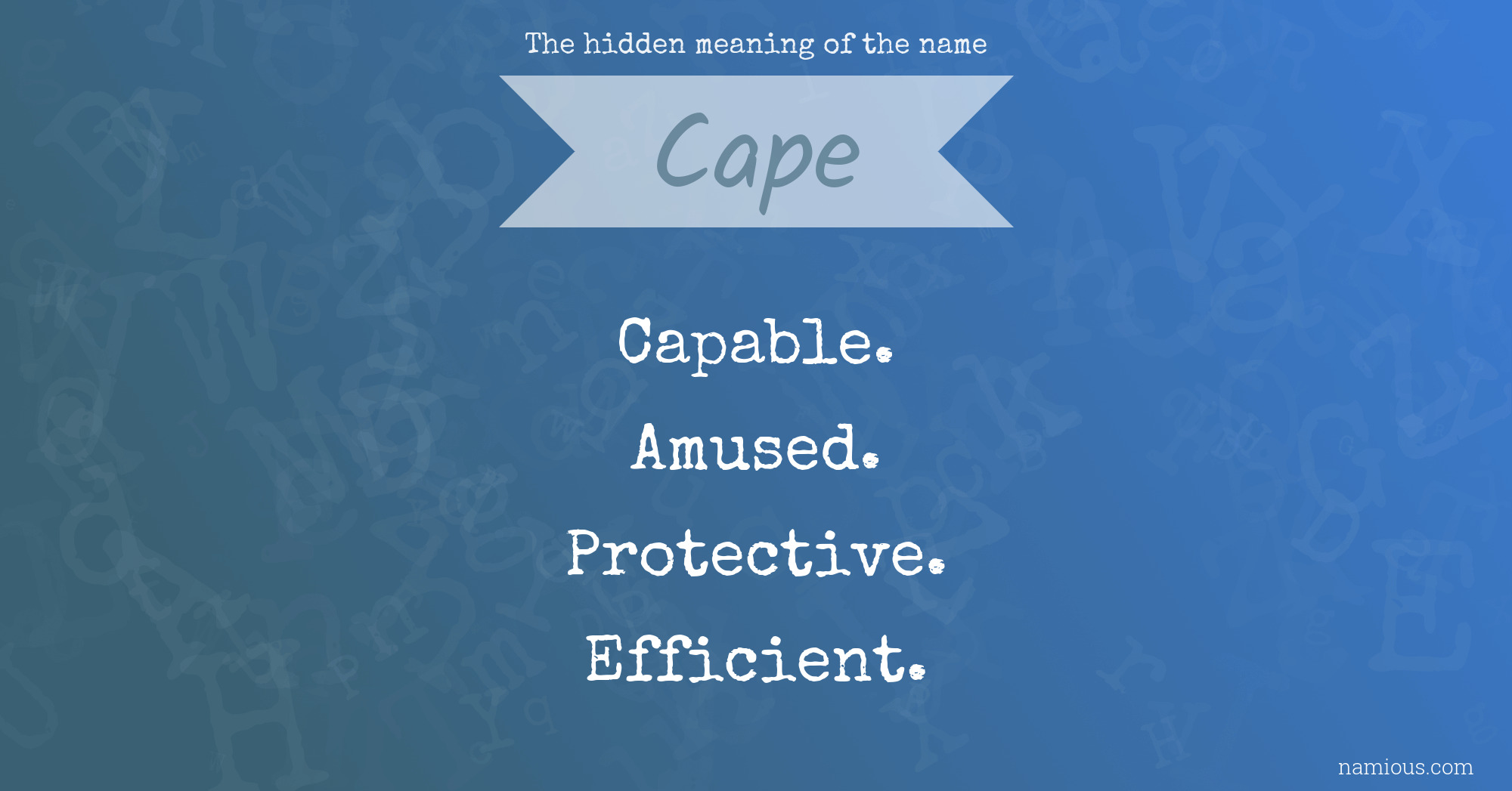 The hidden meaning of the name Cape