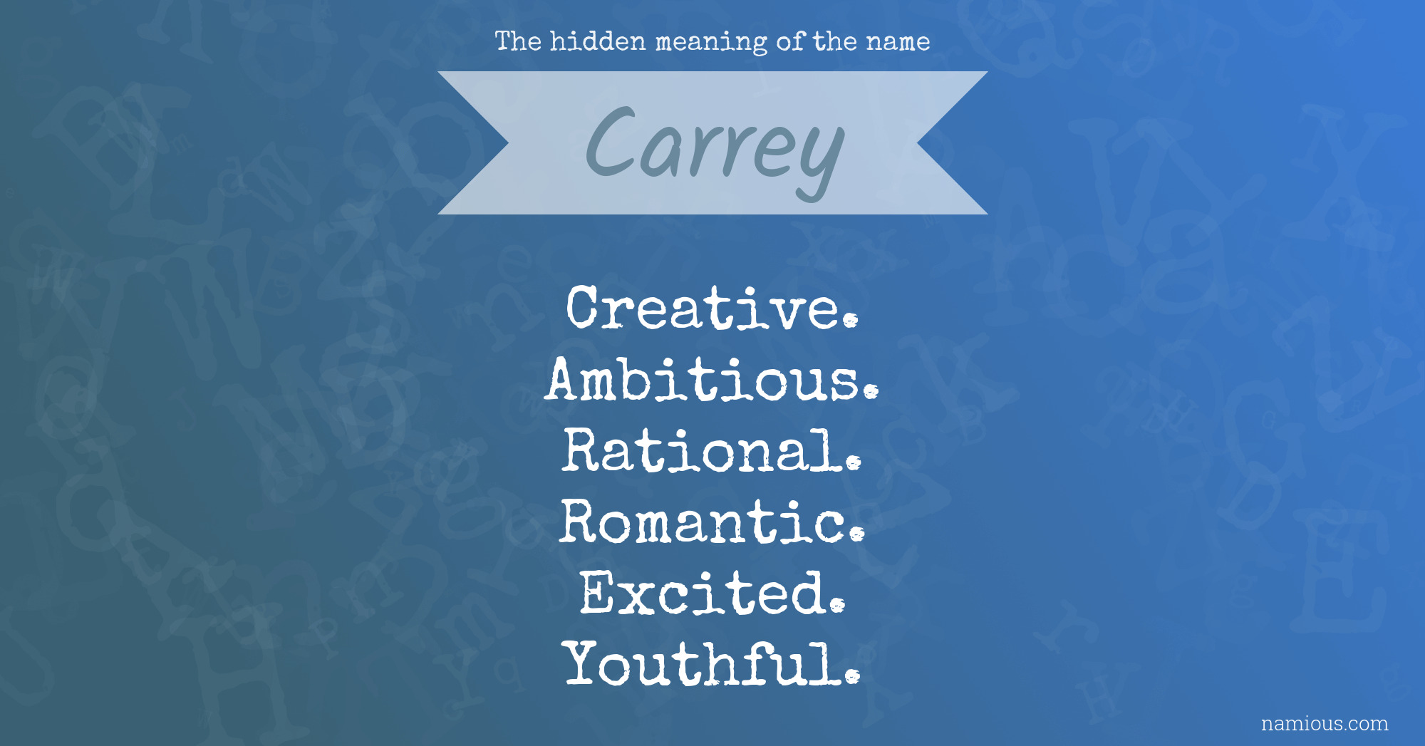 The hidden meaning of the name Carrey