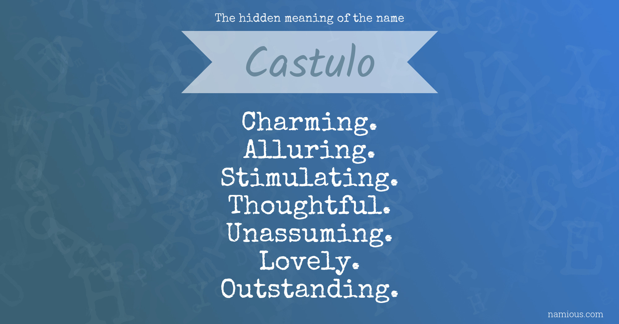 The hidden meaning of the name Castulo