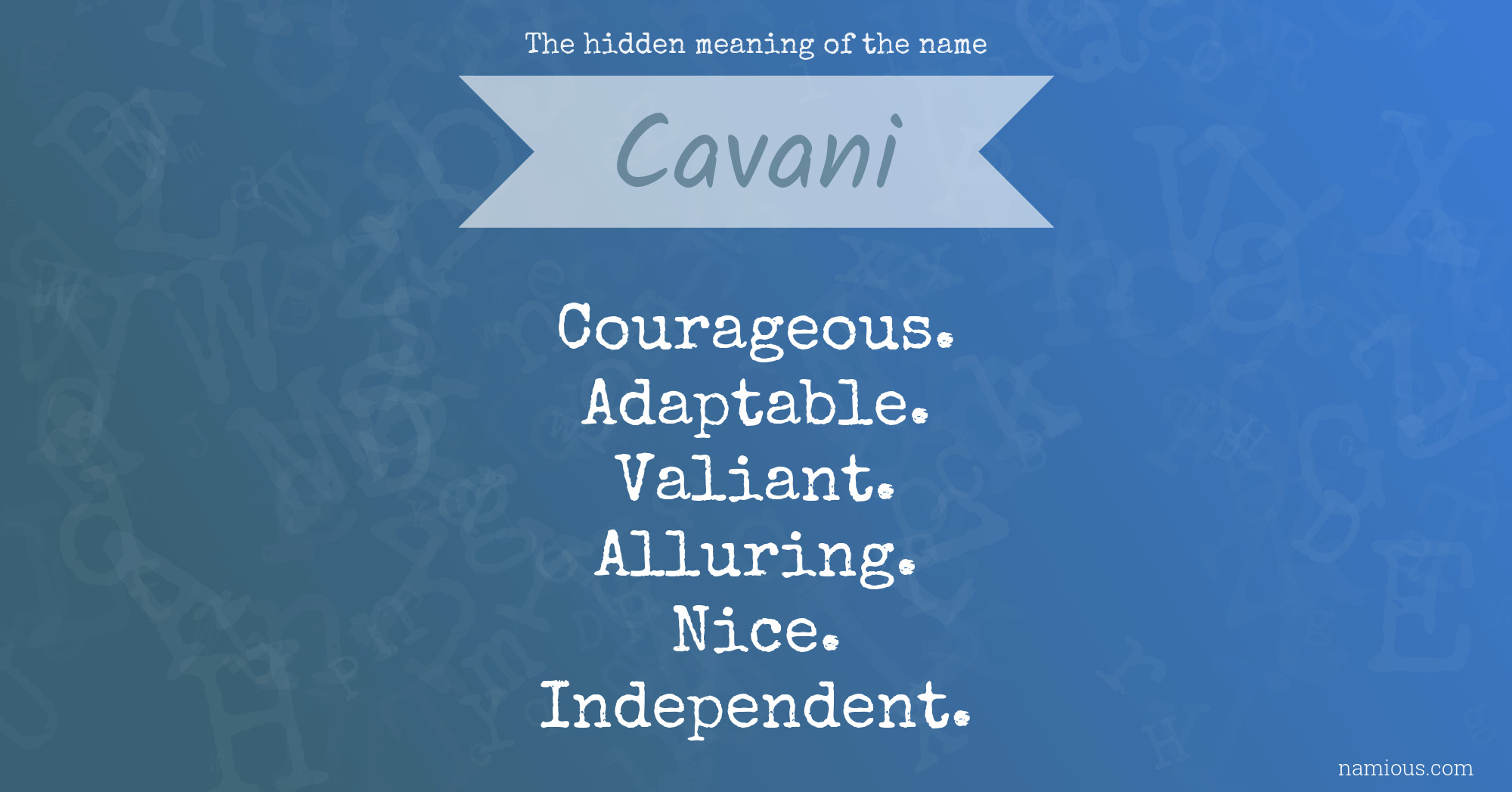 The hidden meaning of the name Cavani