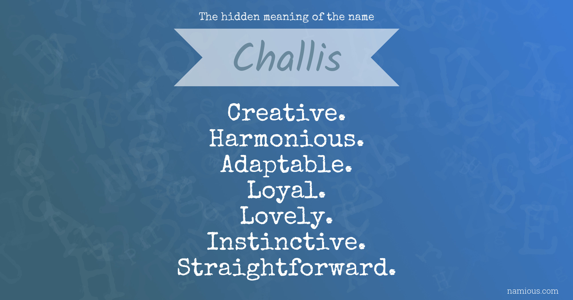 The hidden meaning of the name Challis