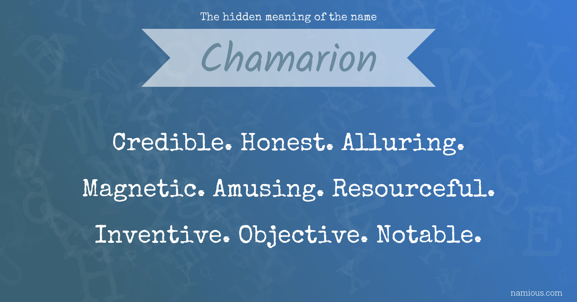 The hidden meaning of the name Chamarion