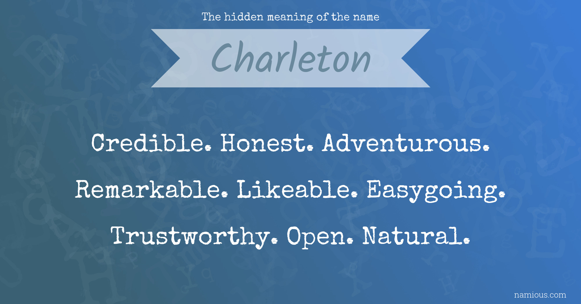 The hidden meaning of the name Charleton