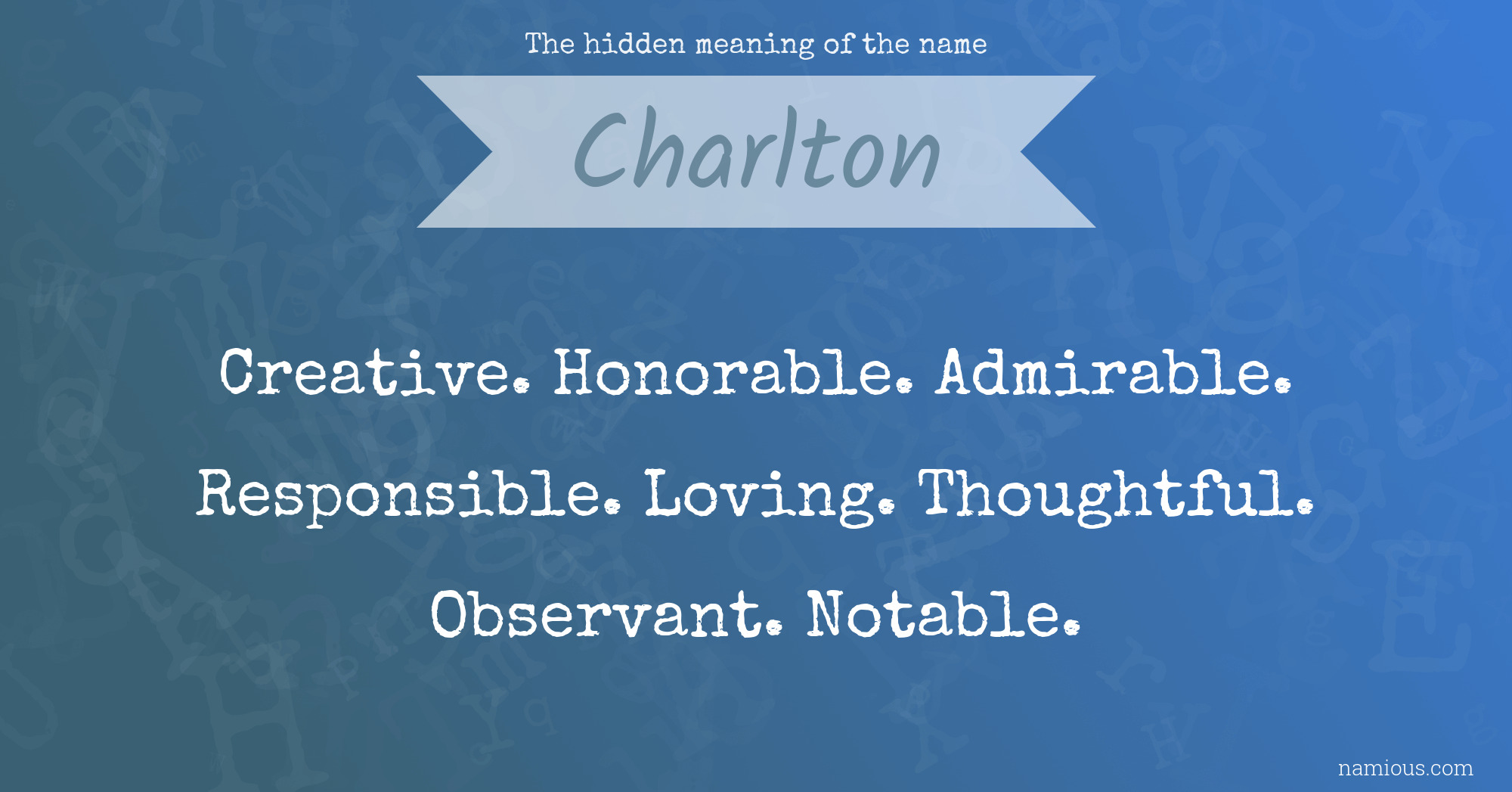 The hidden meaning of the name Charlton