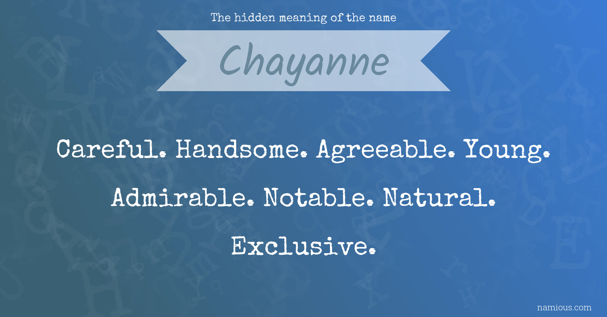 The hidden meaning of the name Chayanne