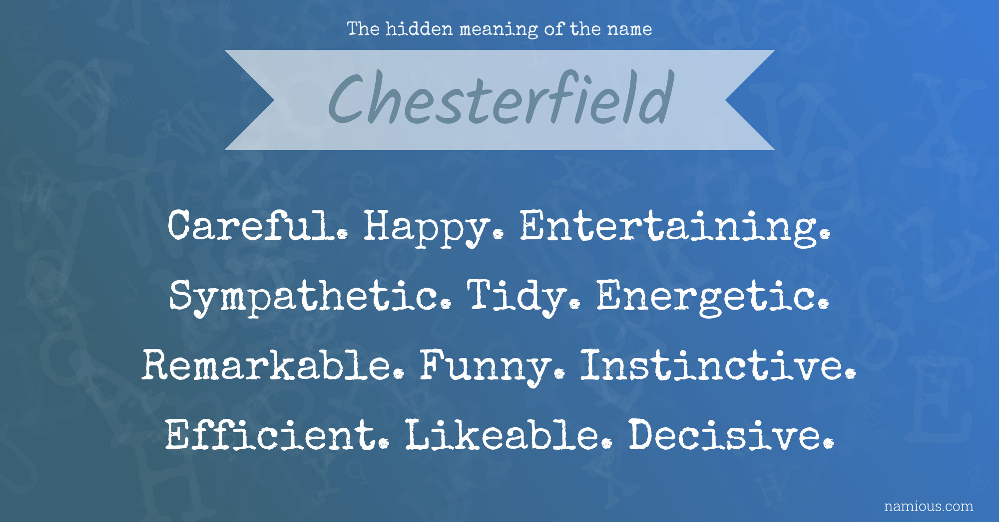 The hidden meaning of the name Chesterfield