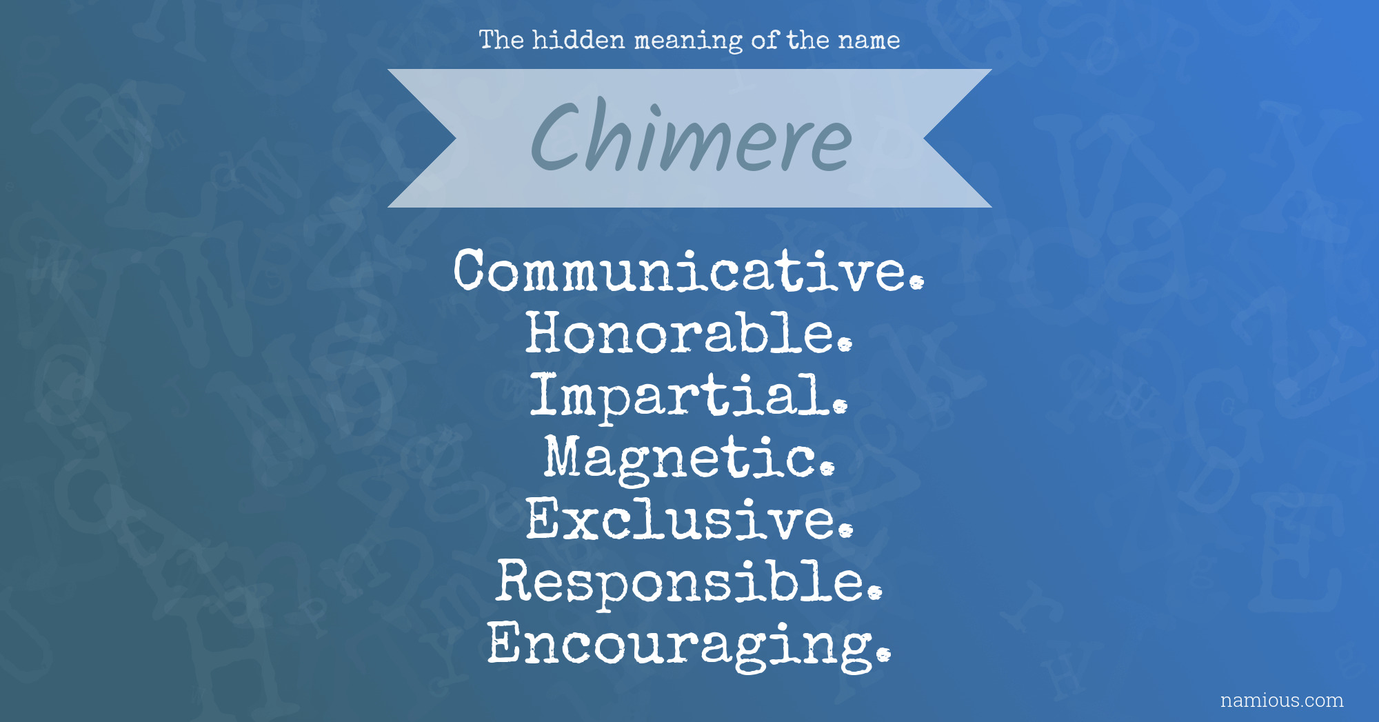 The hidden meaning of the name Chimere