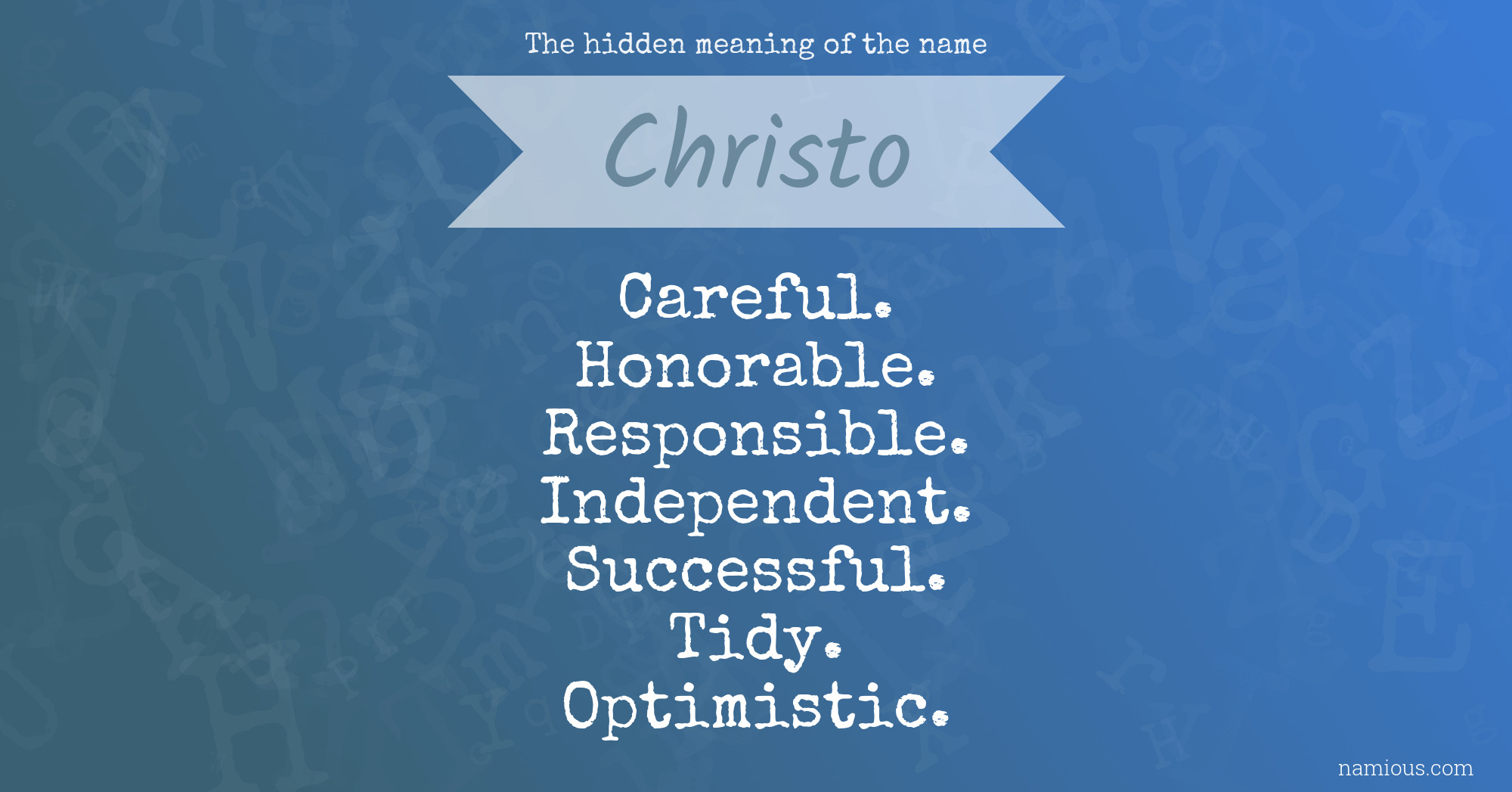 The hidden meaning of the name Christo