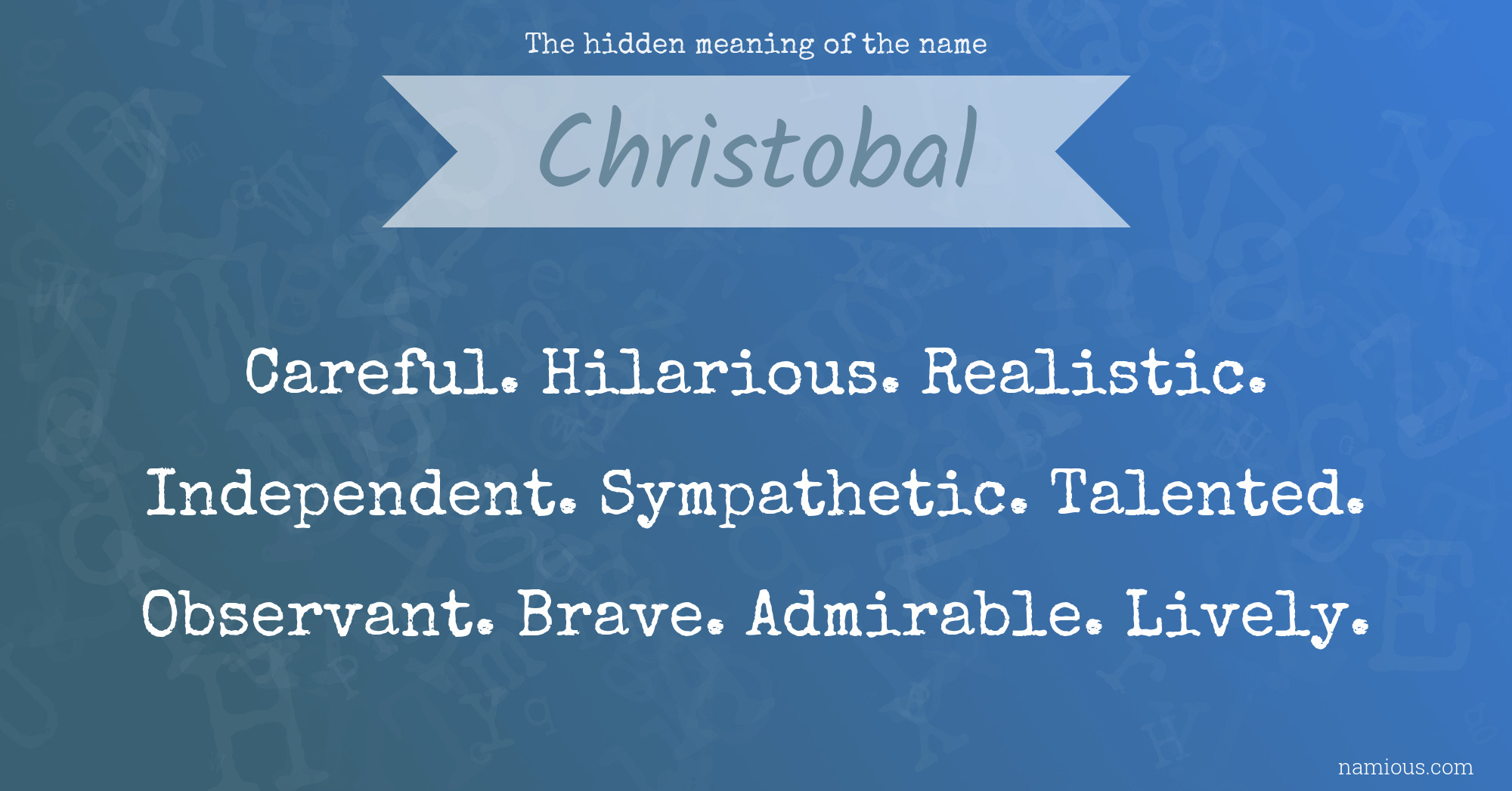 The hidden meaning of the name Christobal