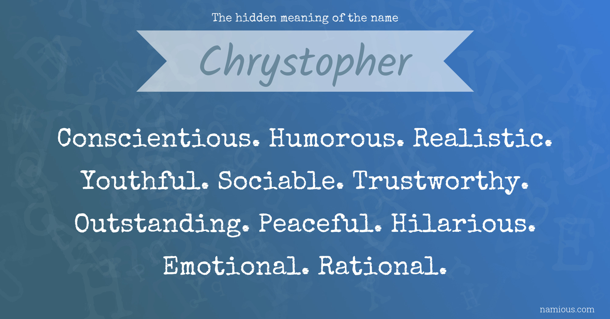 The hidden meaning of the name Chrystopher