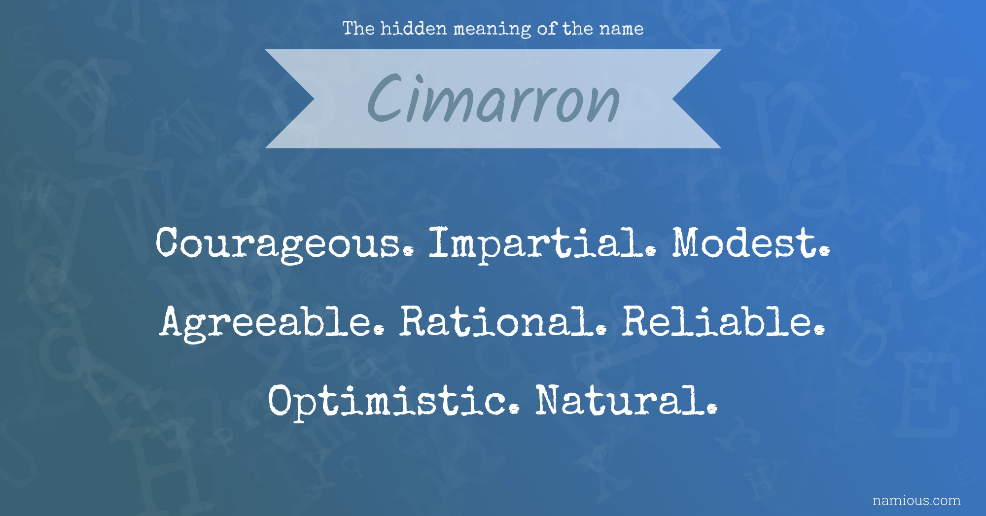 The hidden meaning of the name Cimarron