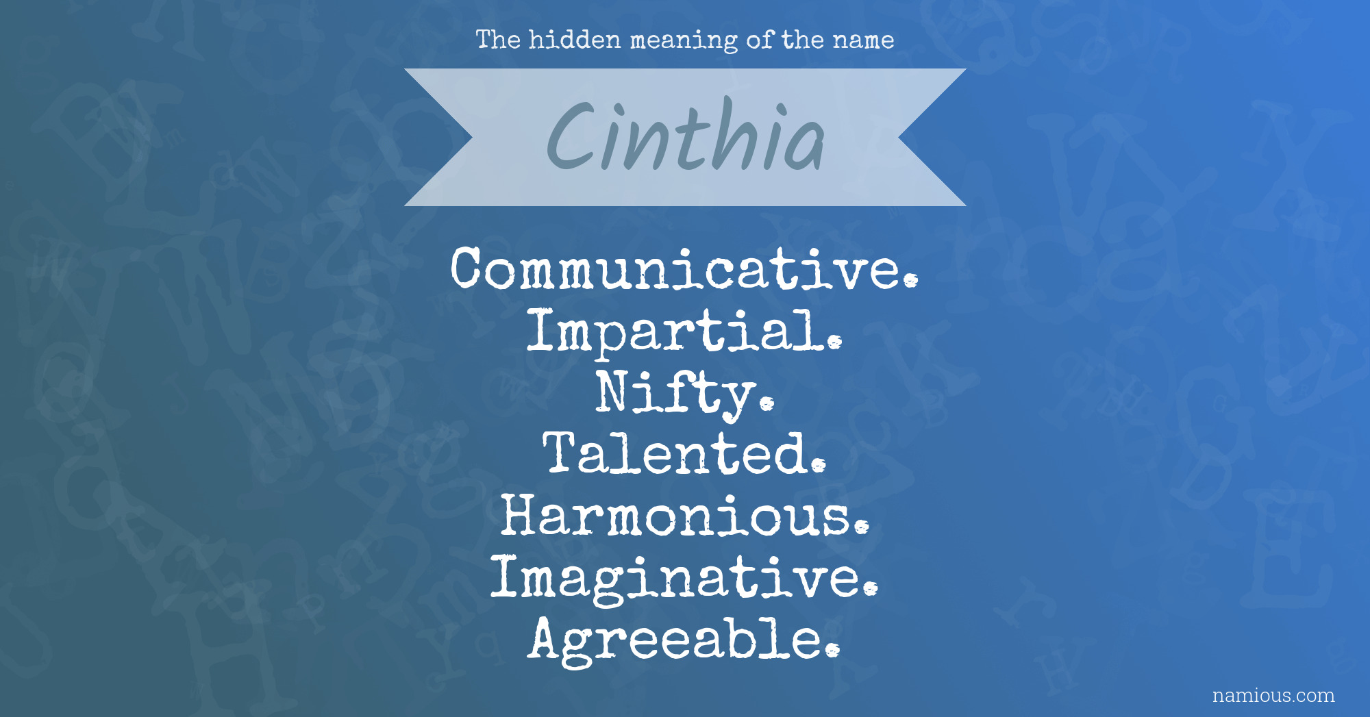 The hidden meaning of the name Cinthia